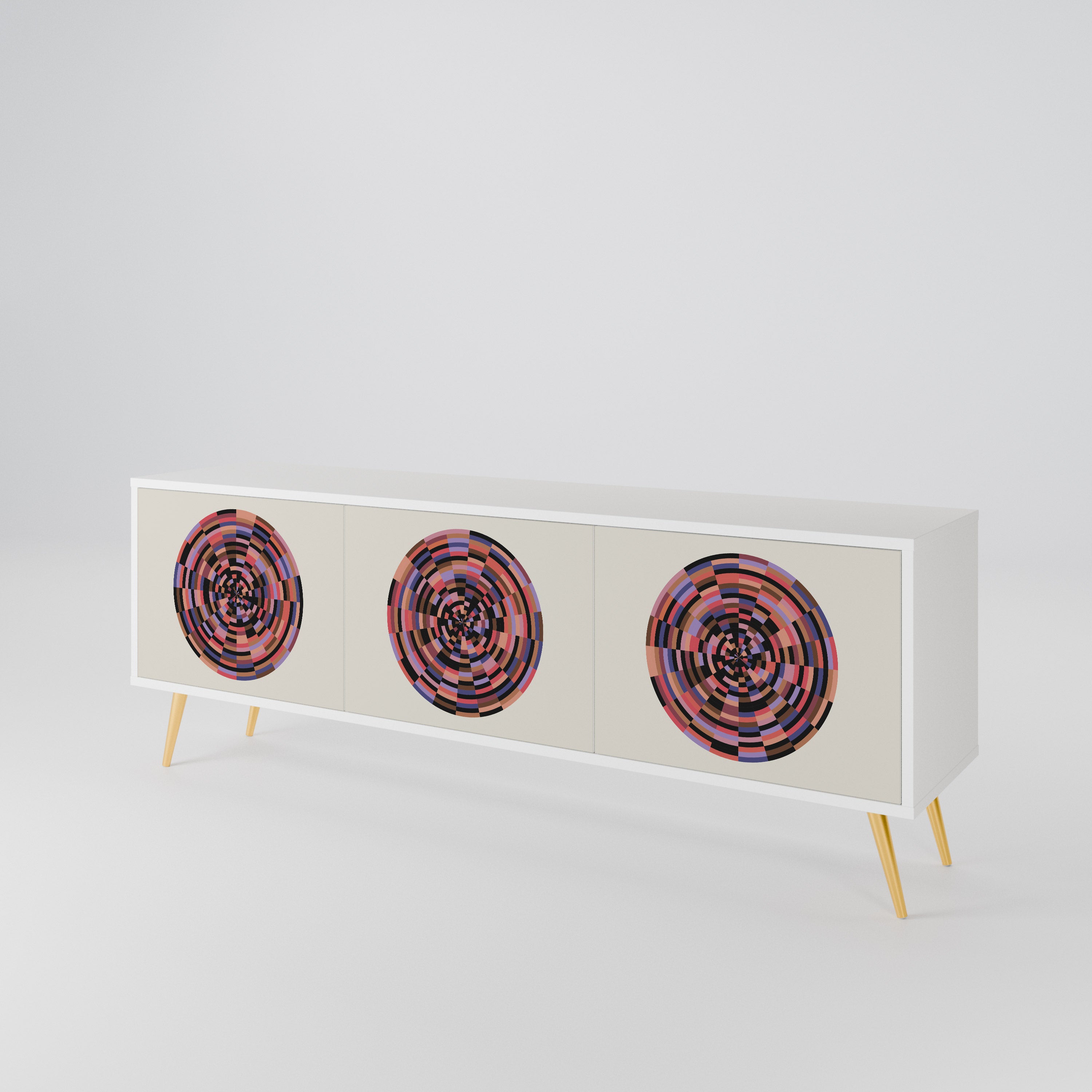 BROWN CIRCLES Έπιπλο τηλεόρασης 3-θυρών
