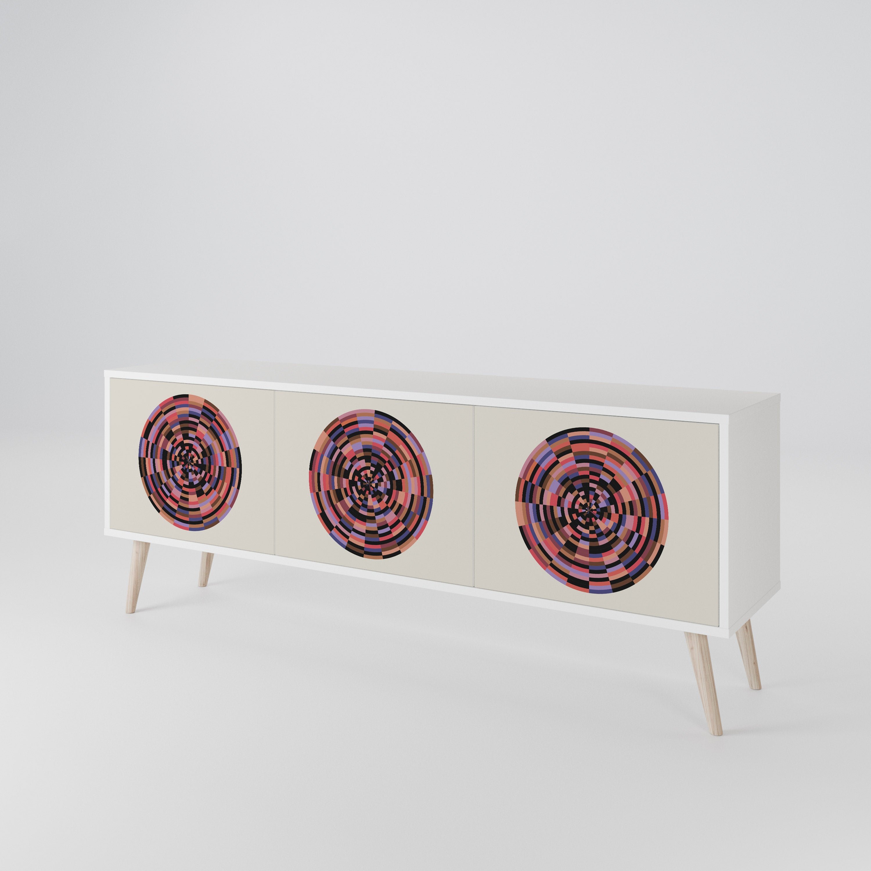 BROWN CIRCLES Έπιπλο τηλεόρασης 3-θυρών