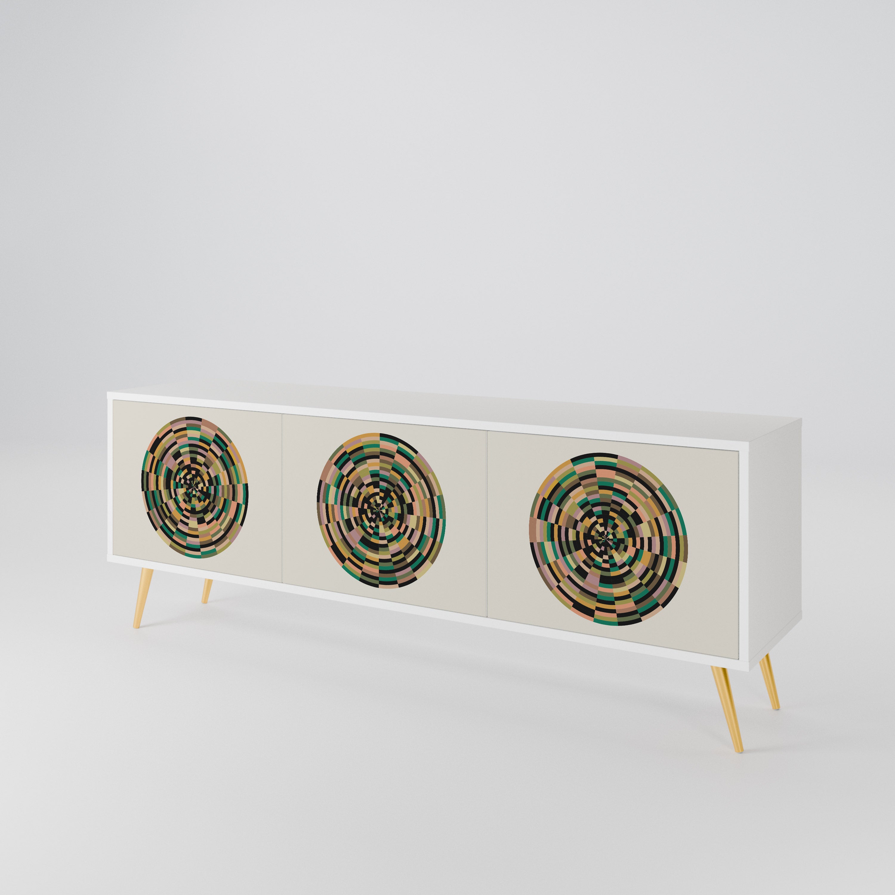 GREEN CIRCLES Έπιπλο τηλεόρασης 3-θυρών