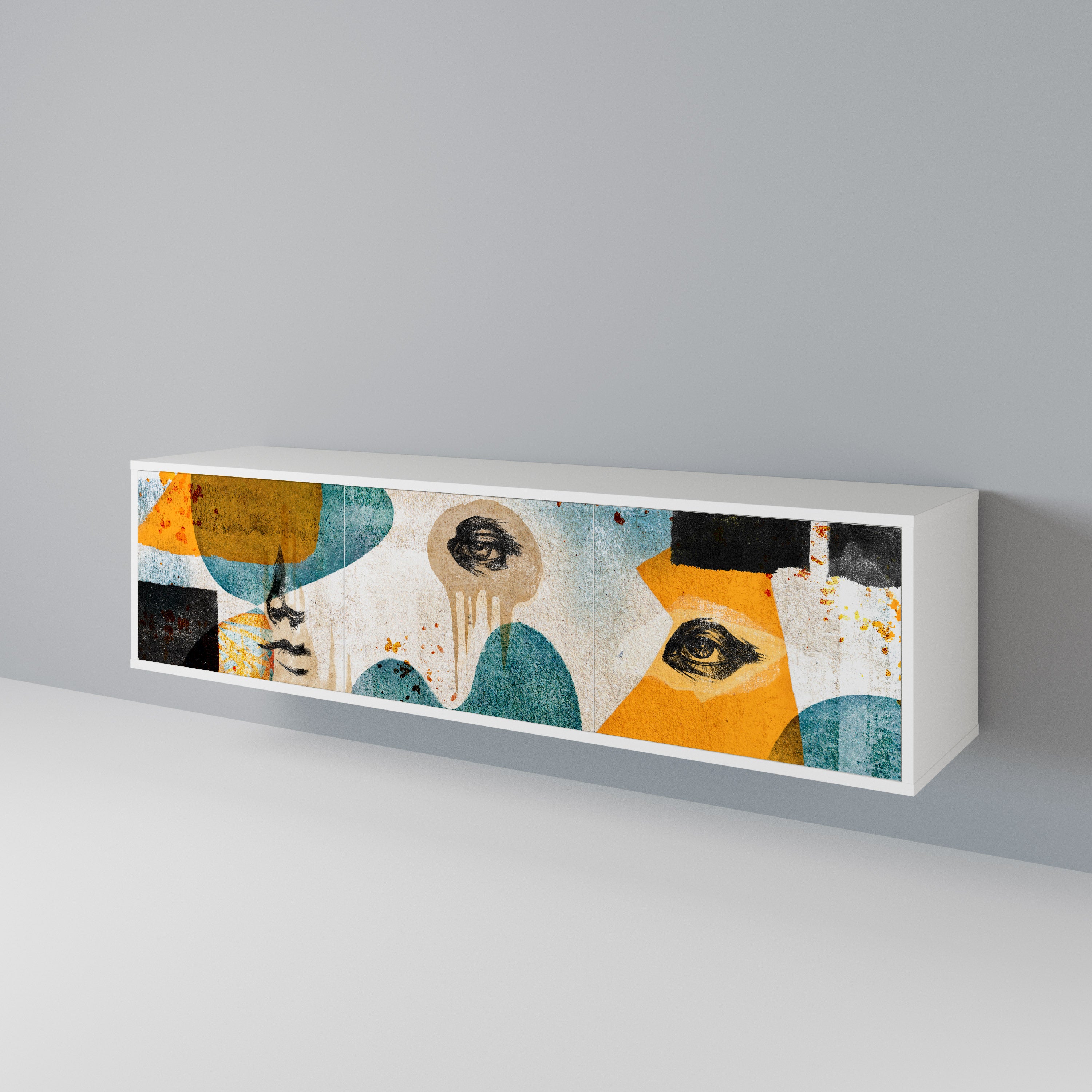 ABSTRACT FACES Έπιπλο τηλεόρασης 3-θυρών