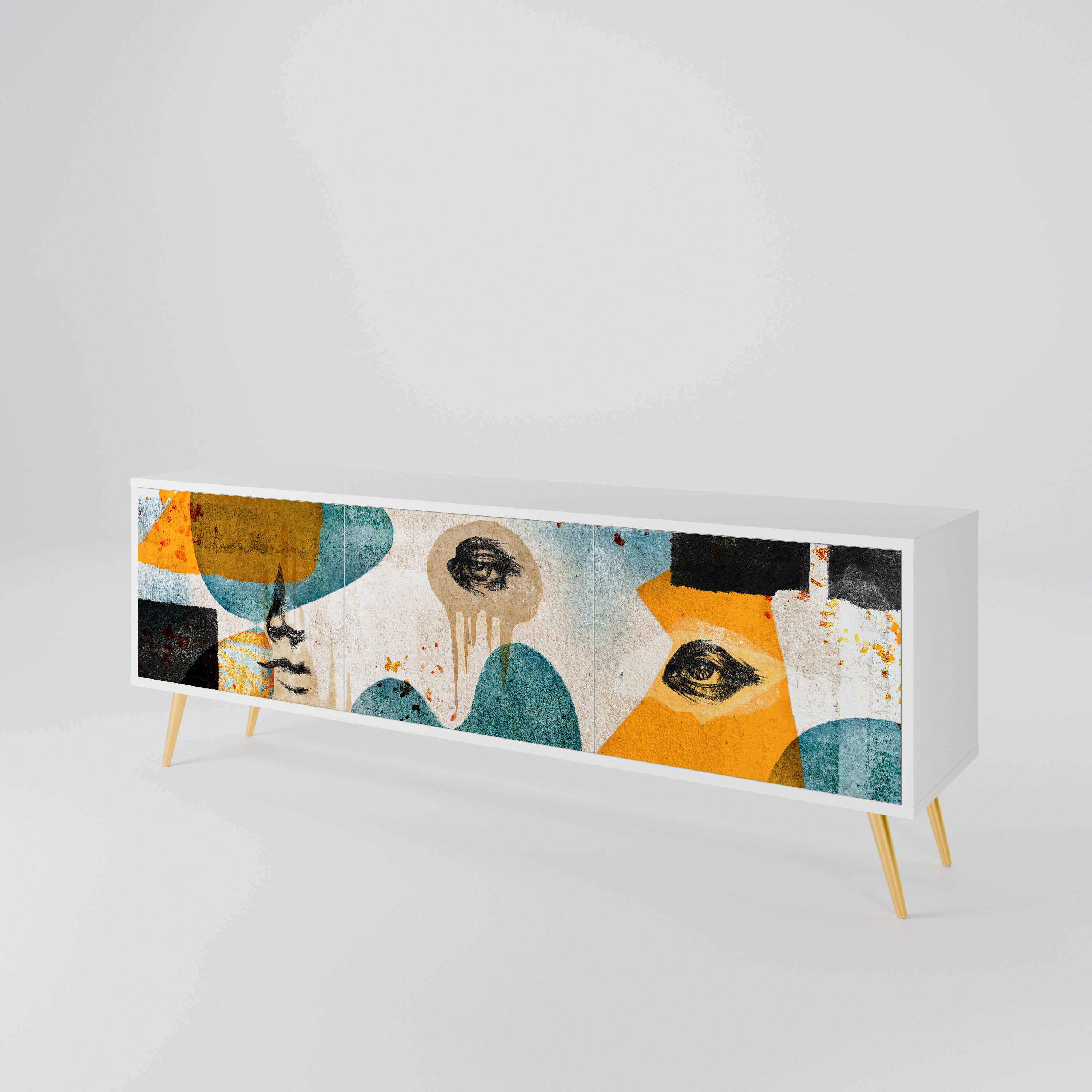 ABSTRACT FACES Έπιπλο τηλεόρασης 3-θυρών