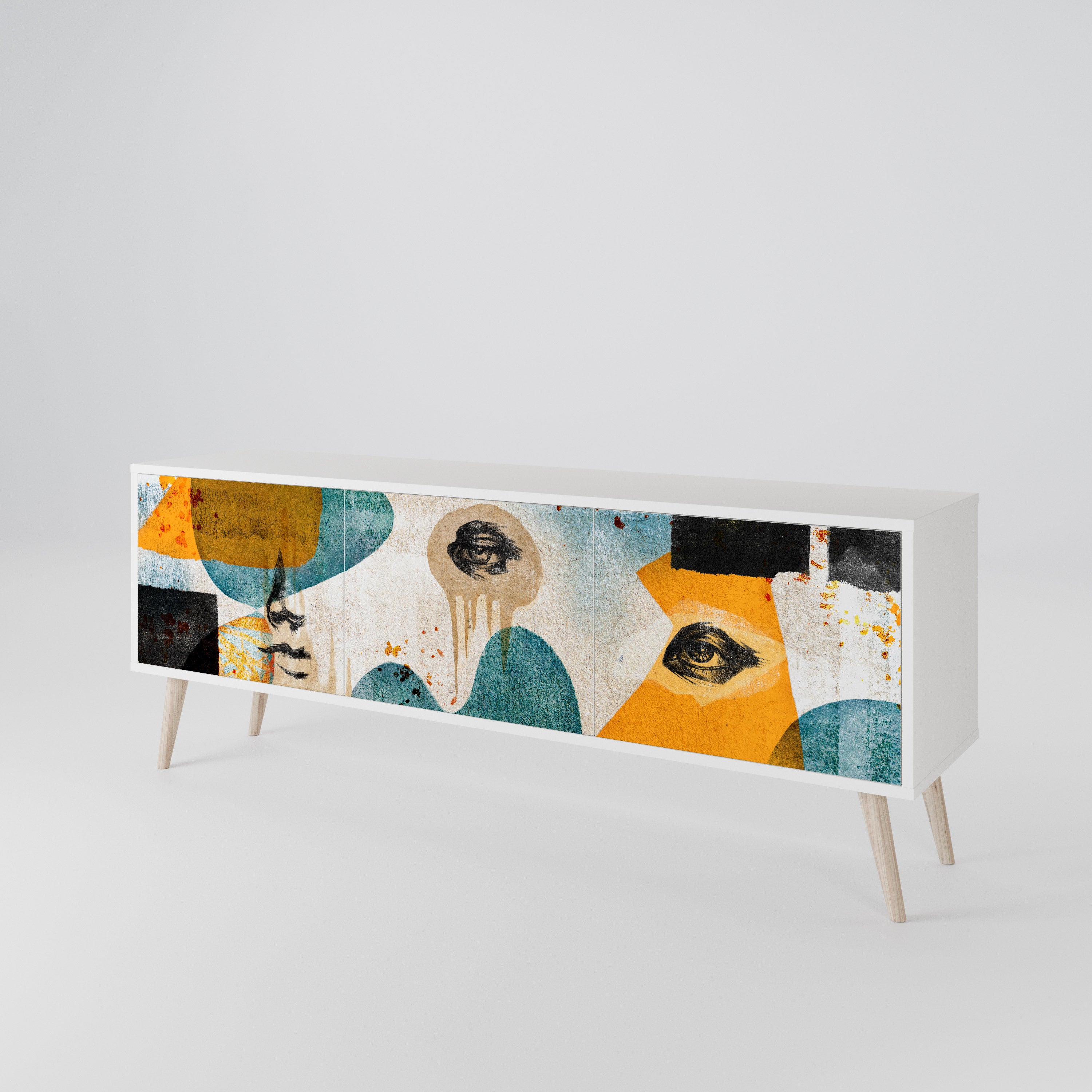 ABSTRACT FACES Έπιπλο τηλεόρασης 3-θυρών