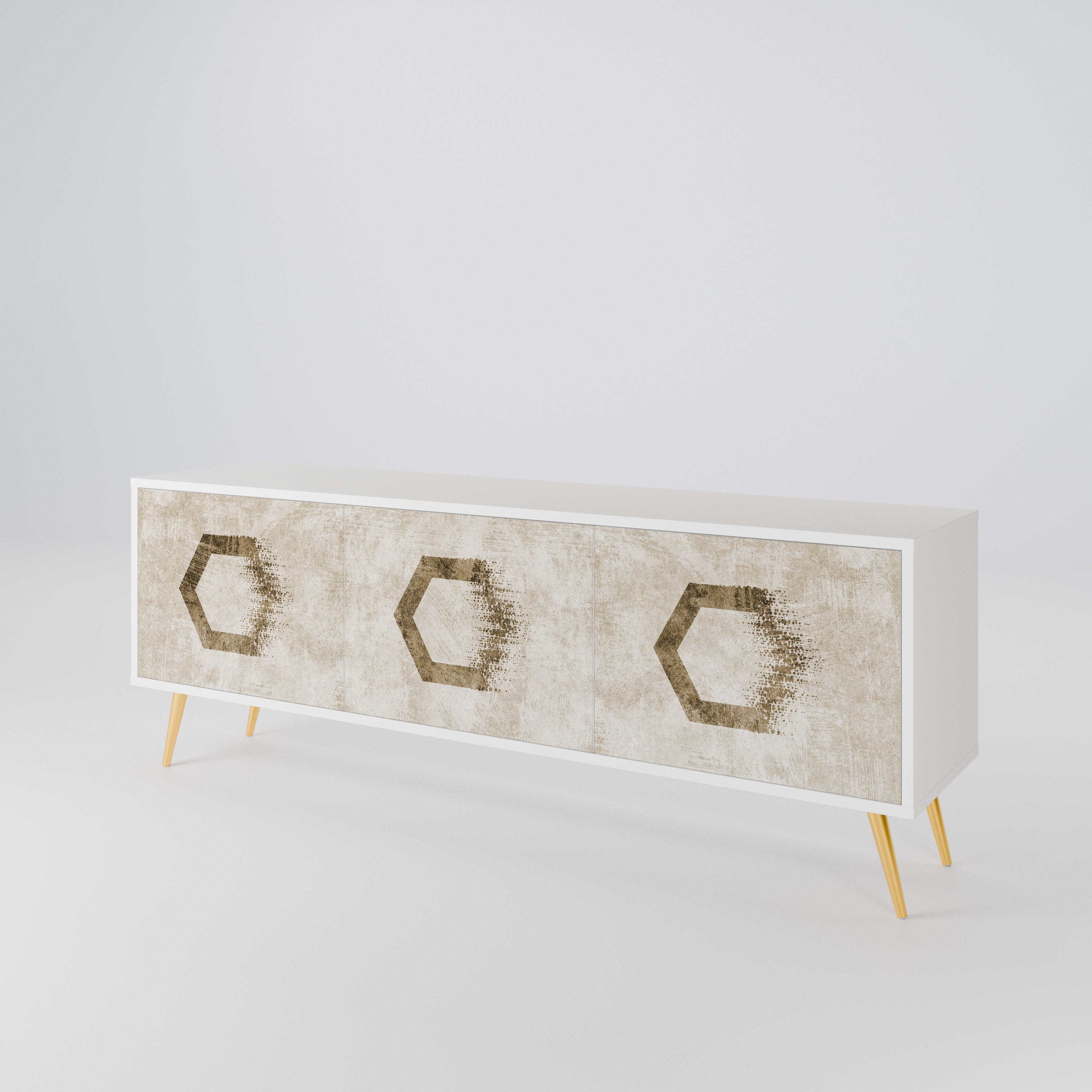 HEXAGONAL SHAPES Έπιπλο τηλεόρασης 3-θυρών