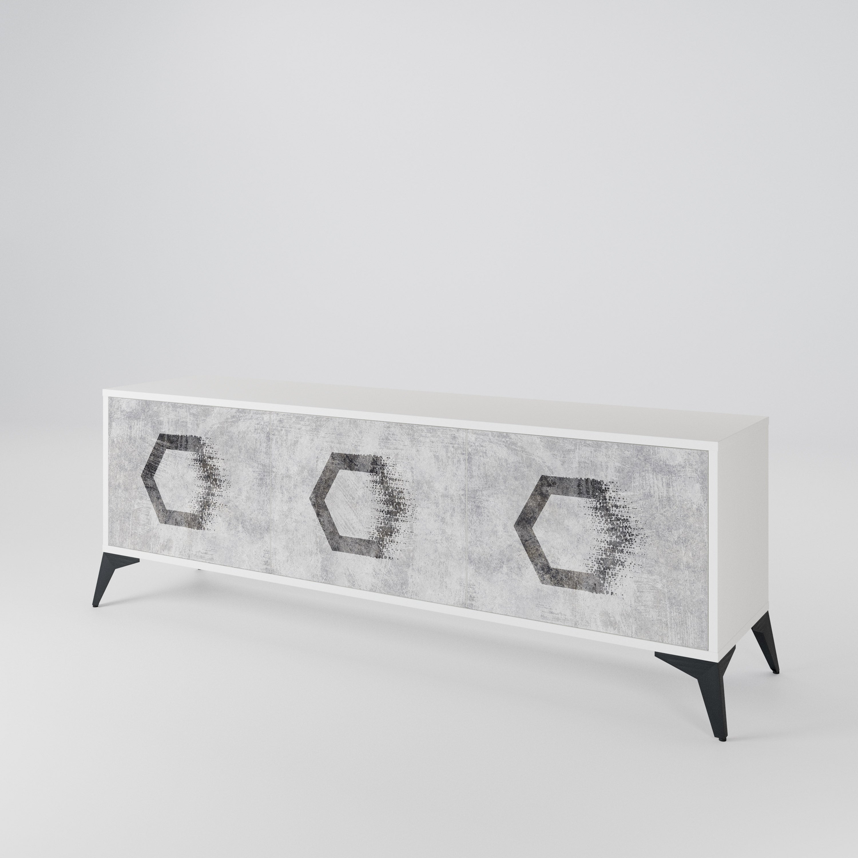 HEXAGONAL FIGURES Έπιπλο τηλεόρασης 3-θυρών