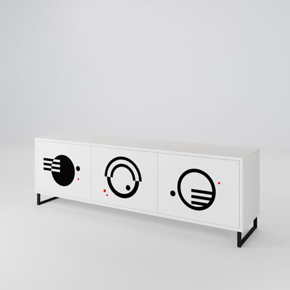 BLACK AND WHITE COMBINATION Έπιπλο τηλεόρασης 3-θυρών