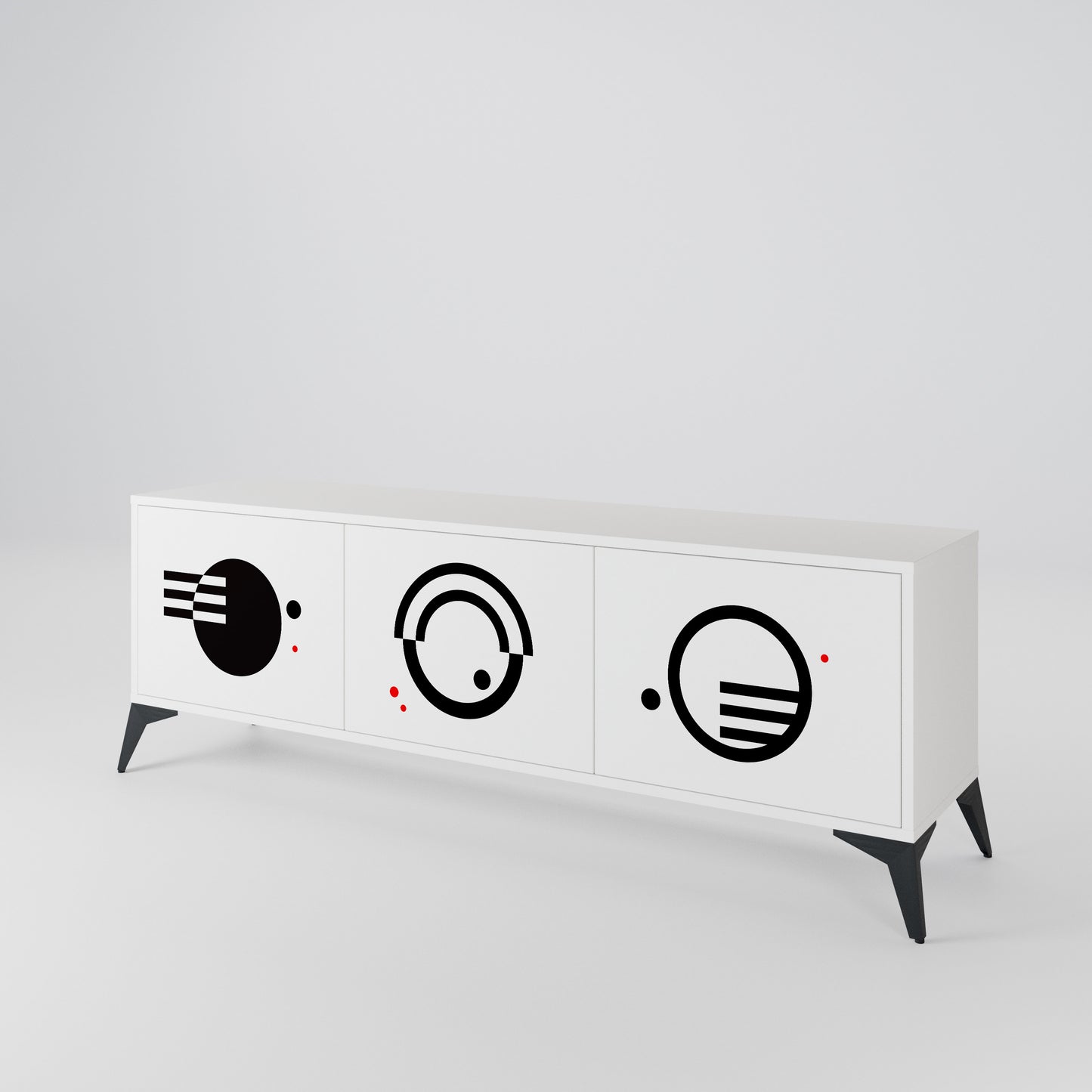 BLACK AND WHITE COMBINATION Έπιπλο τηλεόρασης 3-θυρών