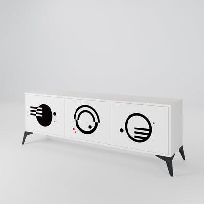 BLACK AND WHITE COMBINATION Έπιπλο τηλεόρασης 3-θυρών