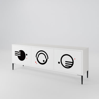 BLACK AND WHITE COMBINATION Έπιπλο τηλεόρασης 3-θυρών