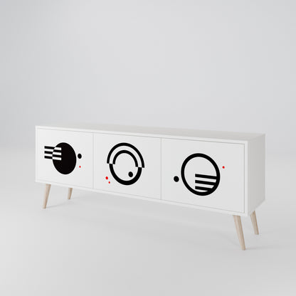 BLACK AND WHITE COMBINATION Έπιπλο τηλεόρασης 3-θυρών
