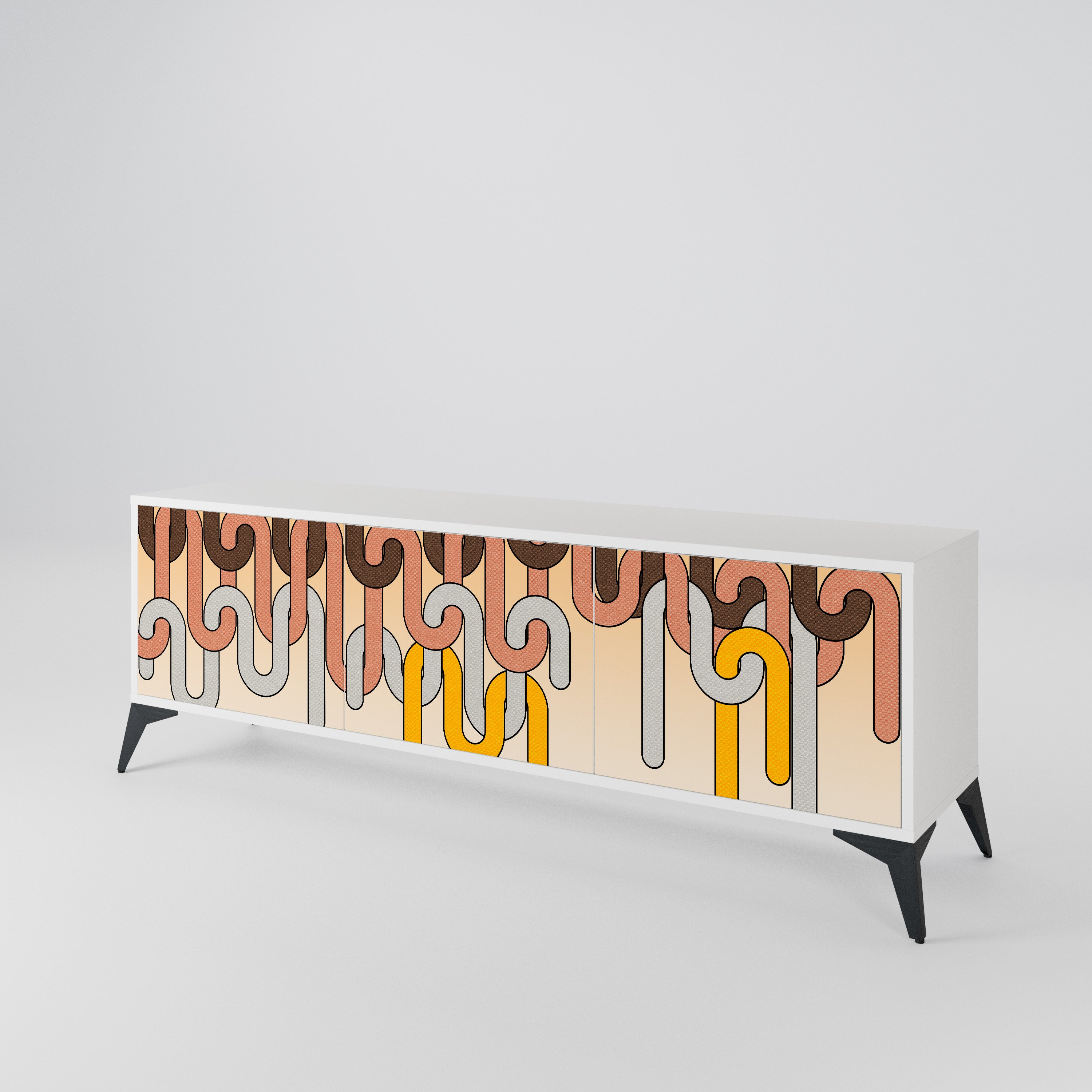 COLORFUL STRINGS 3-Door TV Cabinet