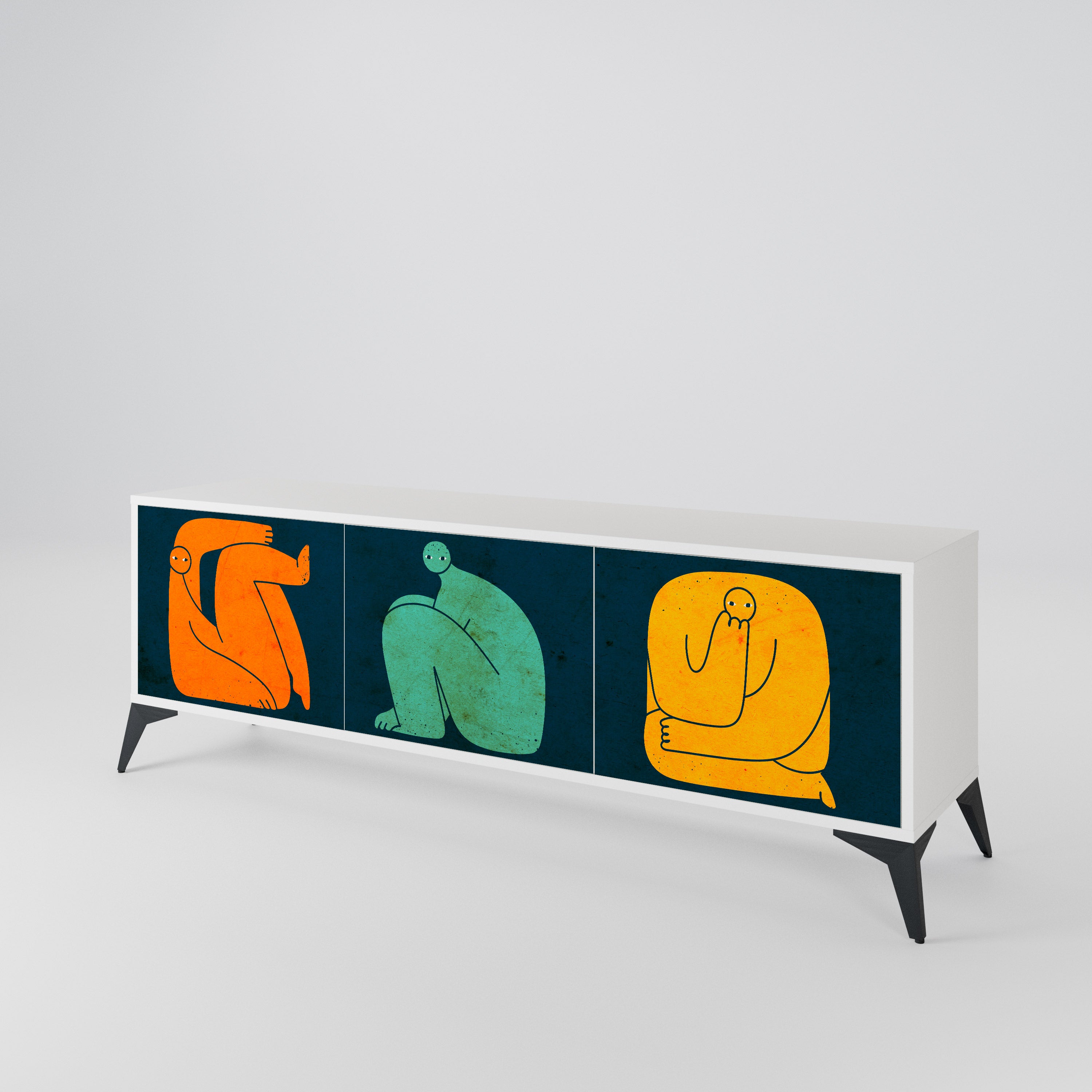 TOGETHER BUT SEPARATELY 3-Door TV Cabinet