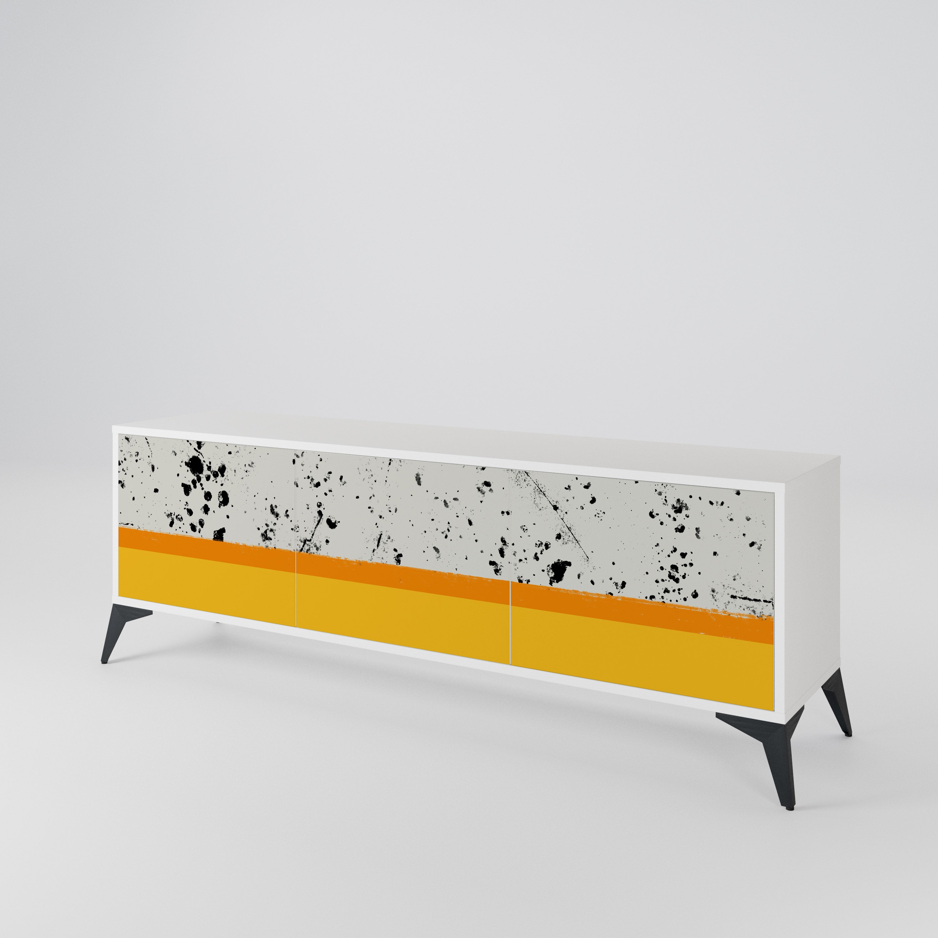 DYED BY ORANGE 3-Door TV Cabinet