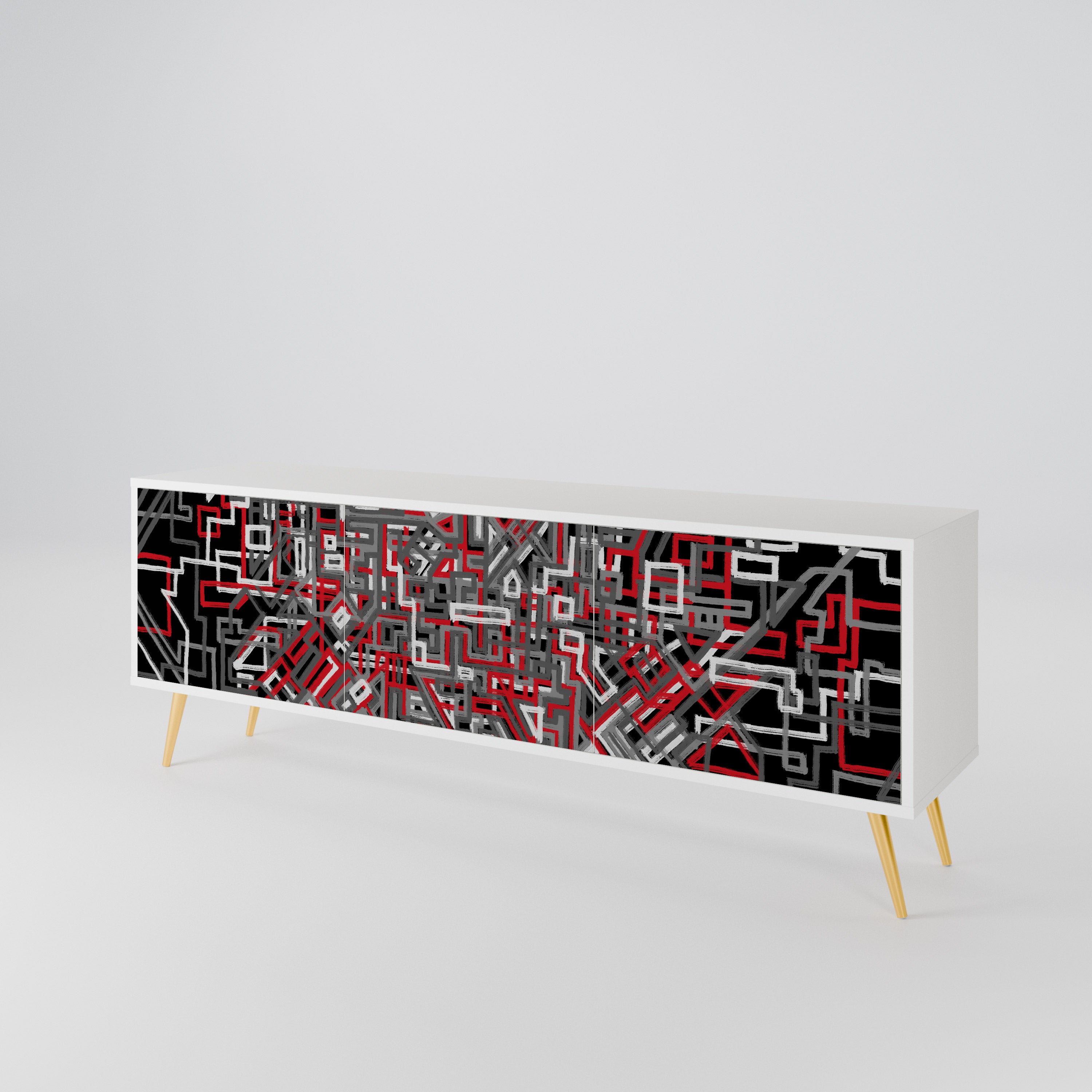 BROKEN LINES 3-Door TV Cabinet