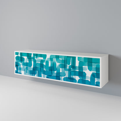 TURQUOISE RECTANGLES Έπιπλο τηλεόρασης 3-θυρών