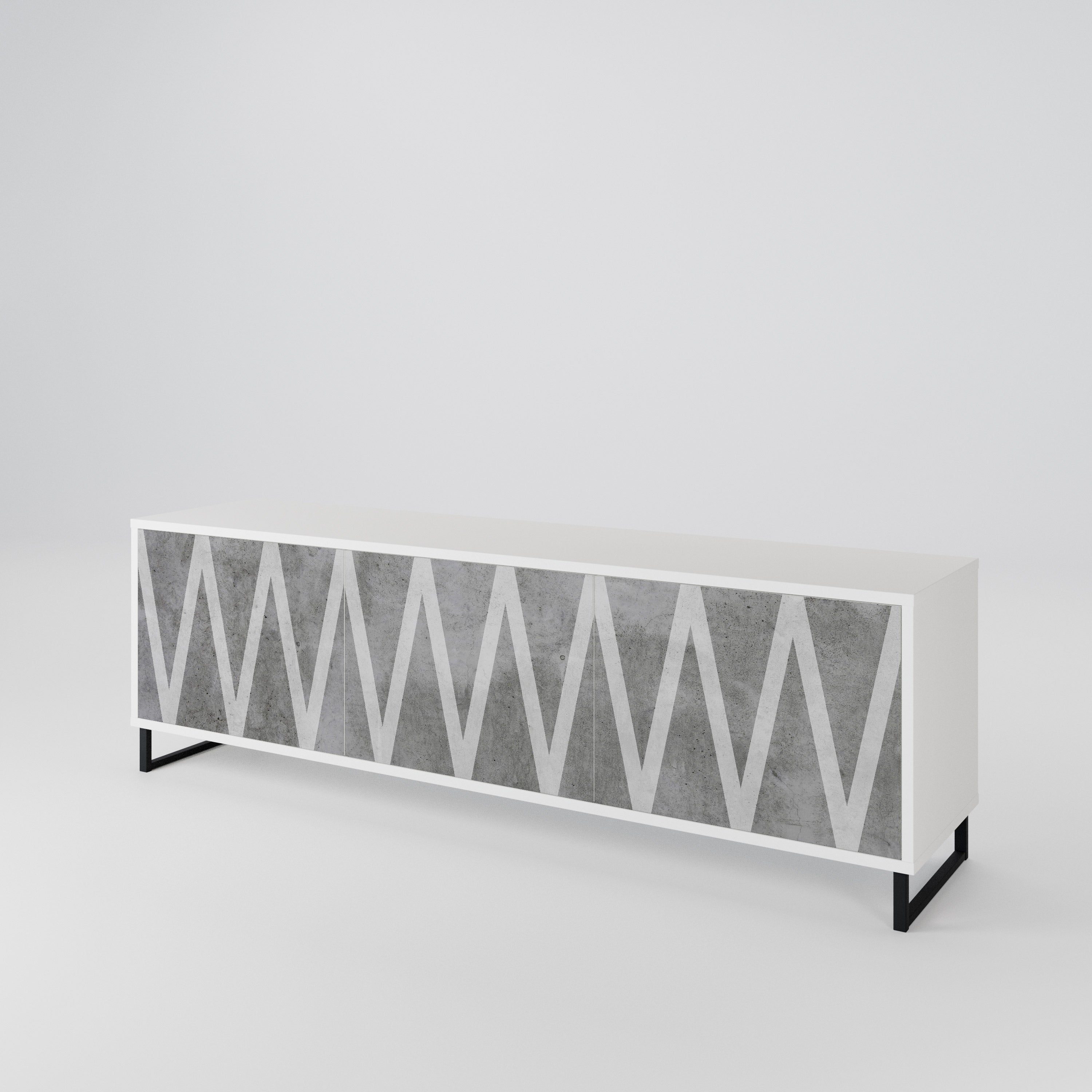 SOLID ZIG ZAG 3-Door TV Cabinet