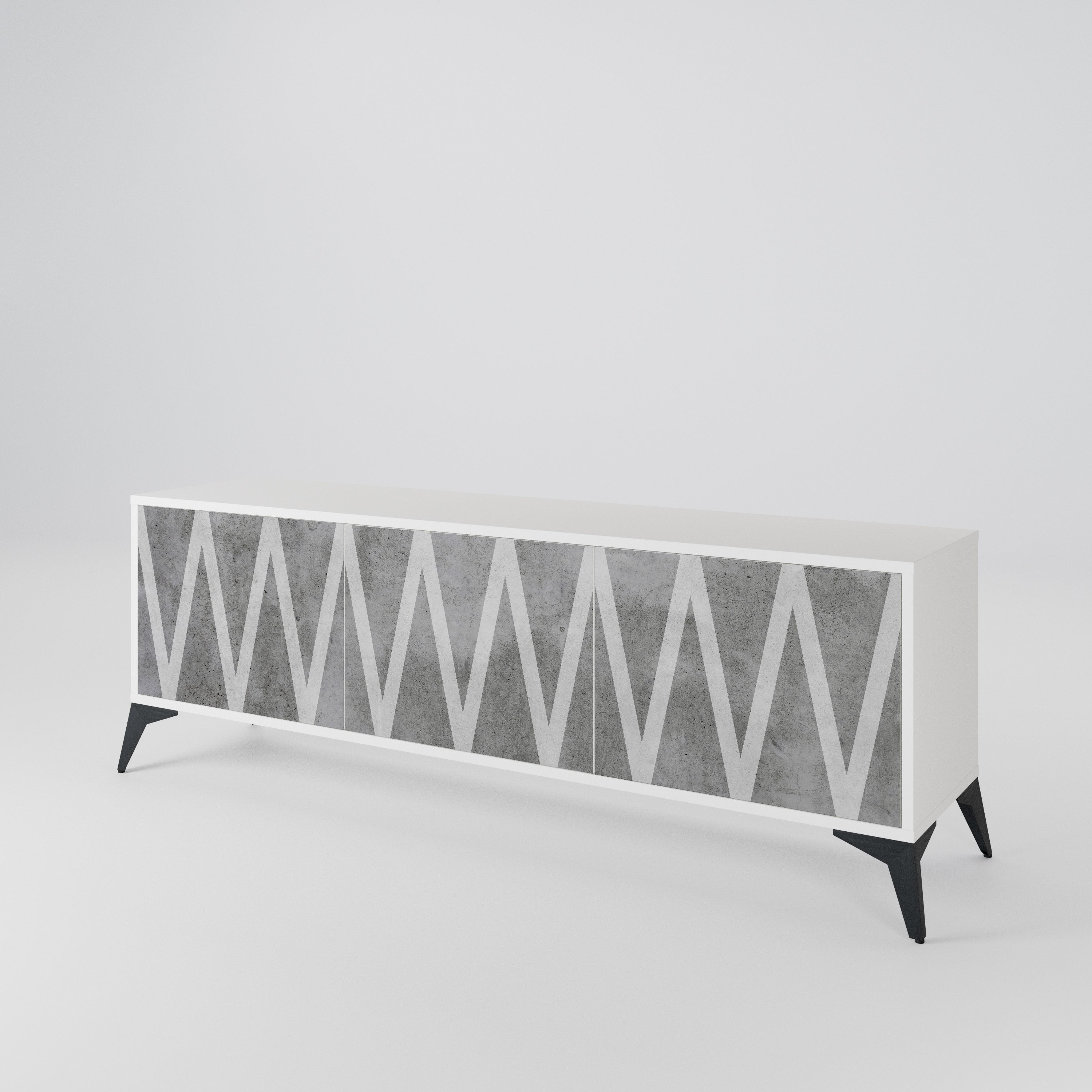SOLID ZIG ZAG 3-Door TV Cabinet