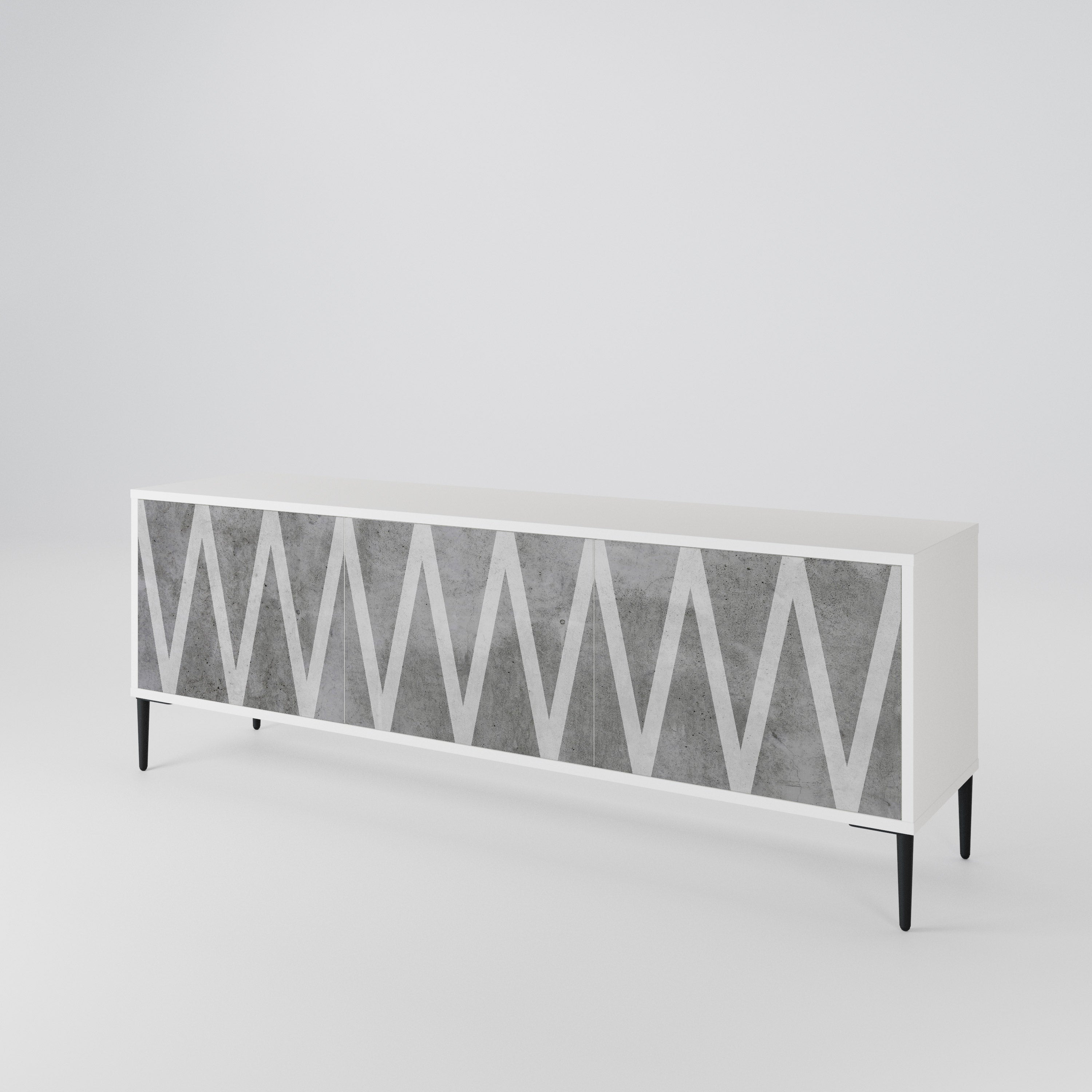 SOLID ZIG ZAG 3-Door TV Cabinet