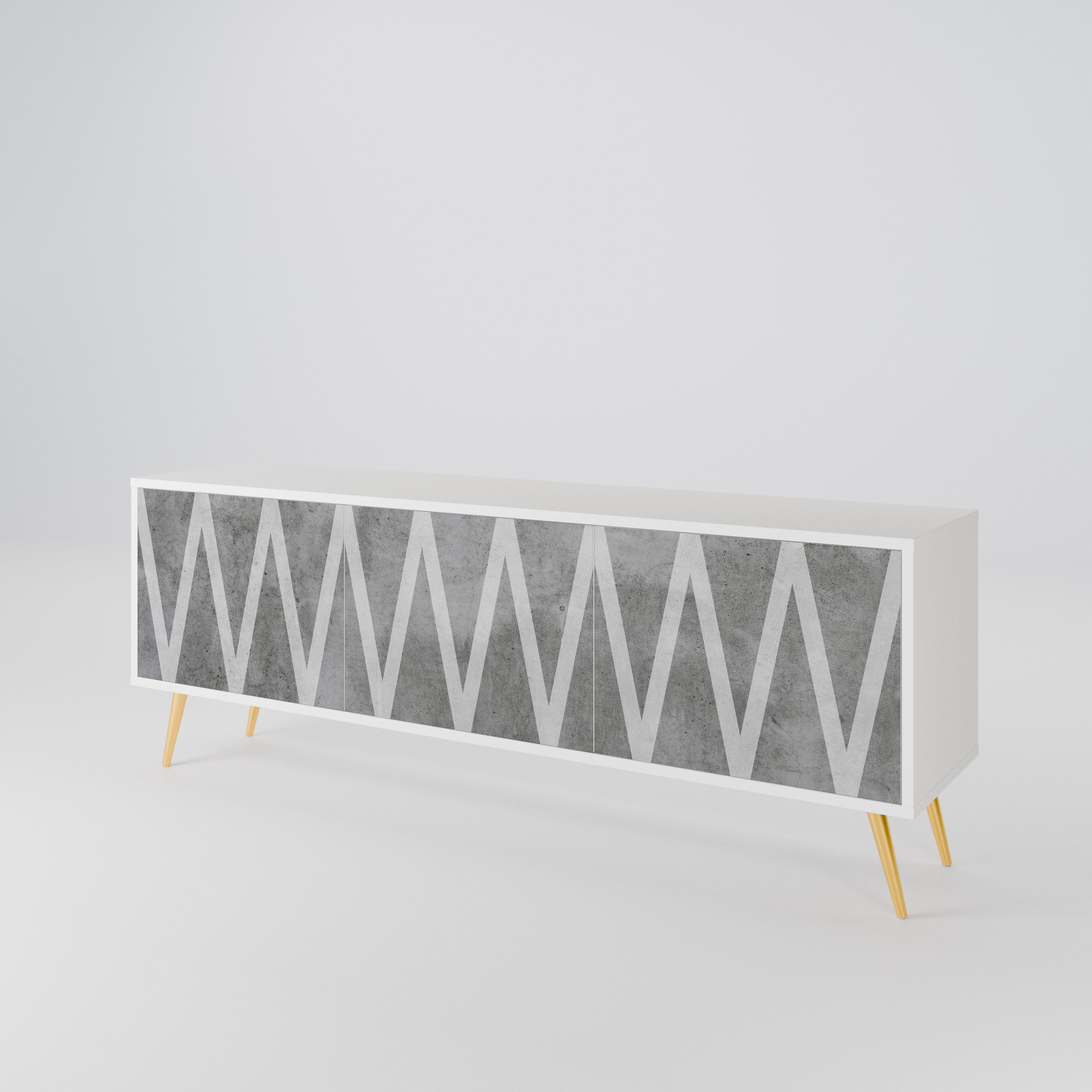 SOLID ZIG ZAG 3-Door TV Cabinet