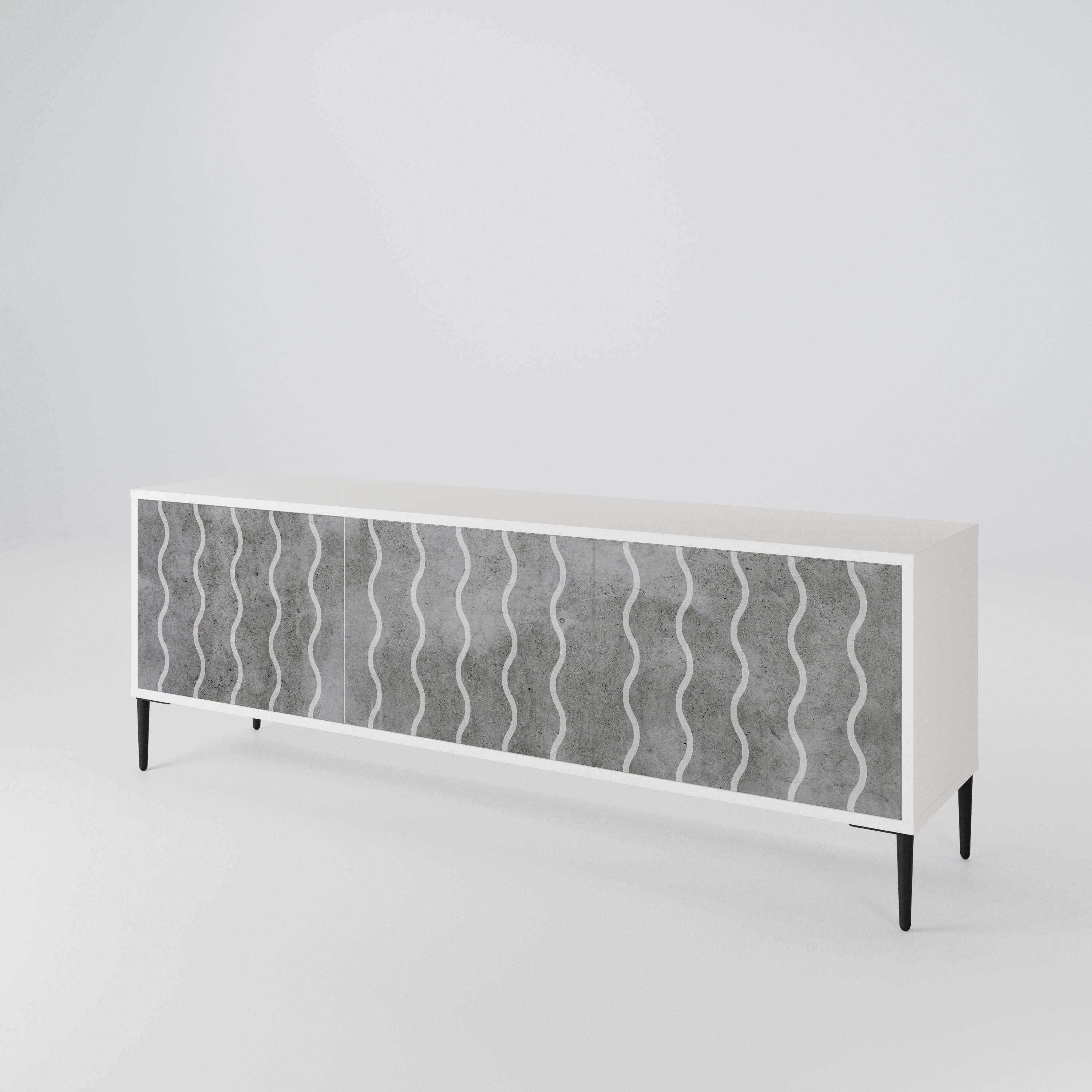 WAVES OF CONCRETE 3-Door TV Cabinet