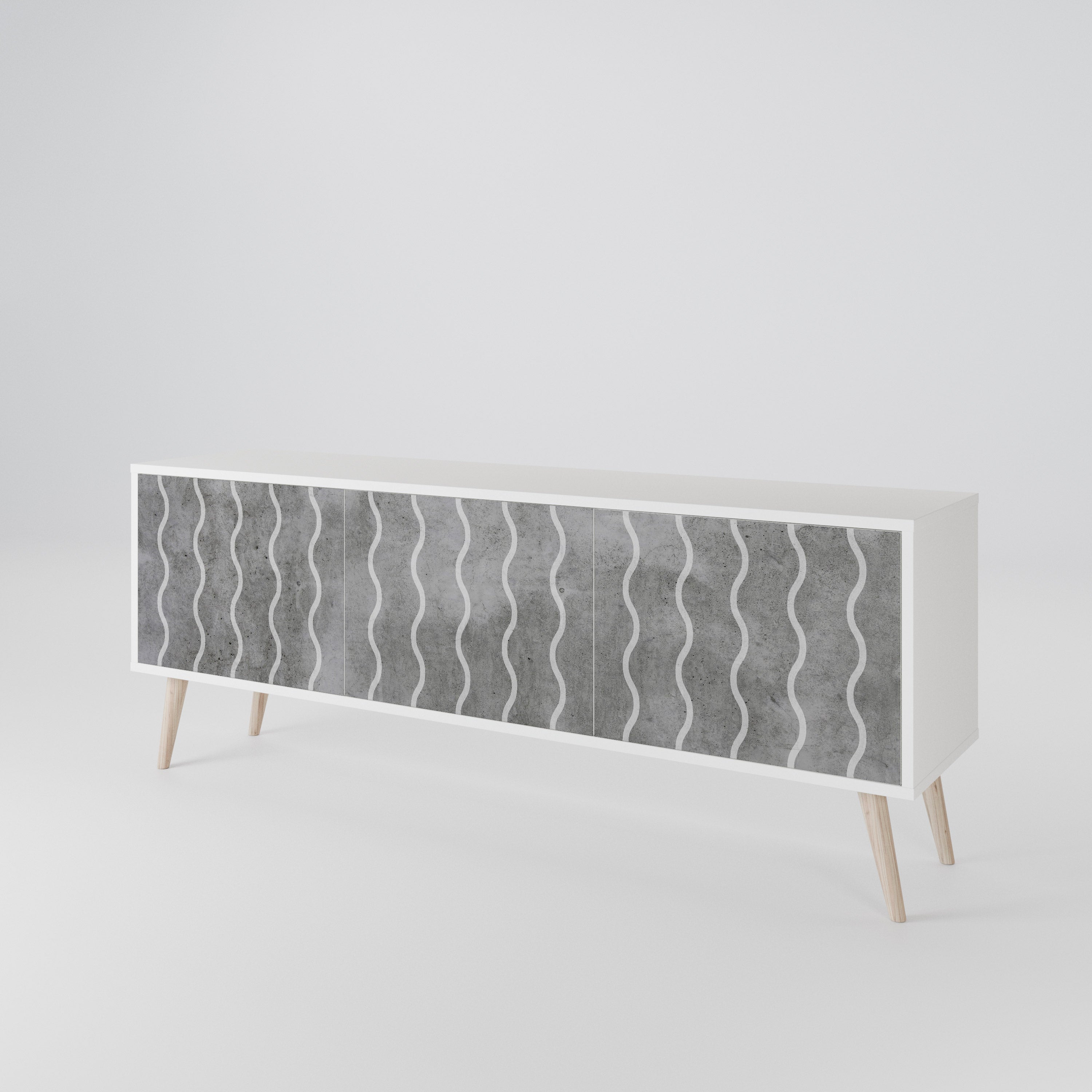 WAVES OF CONCRETE 3-Door TV Cabinet