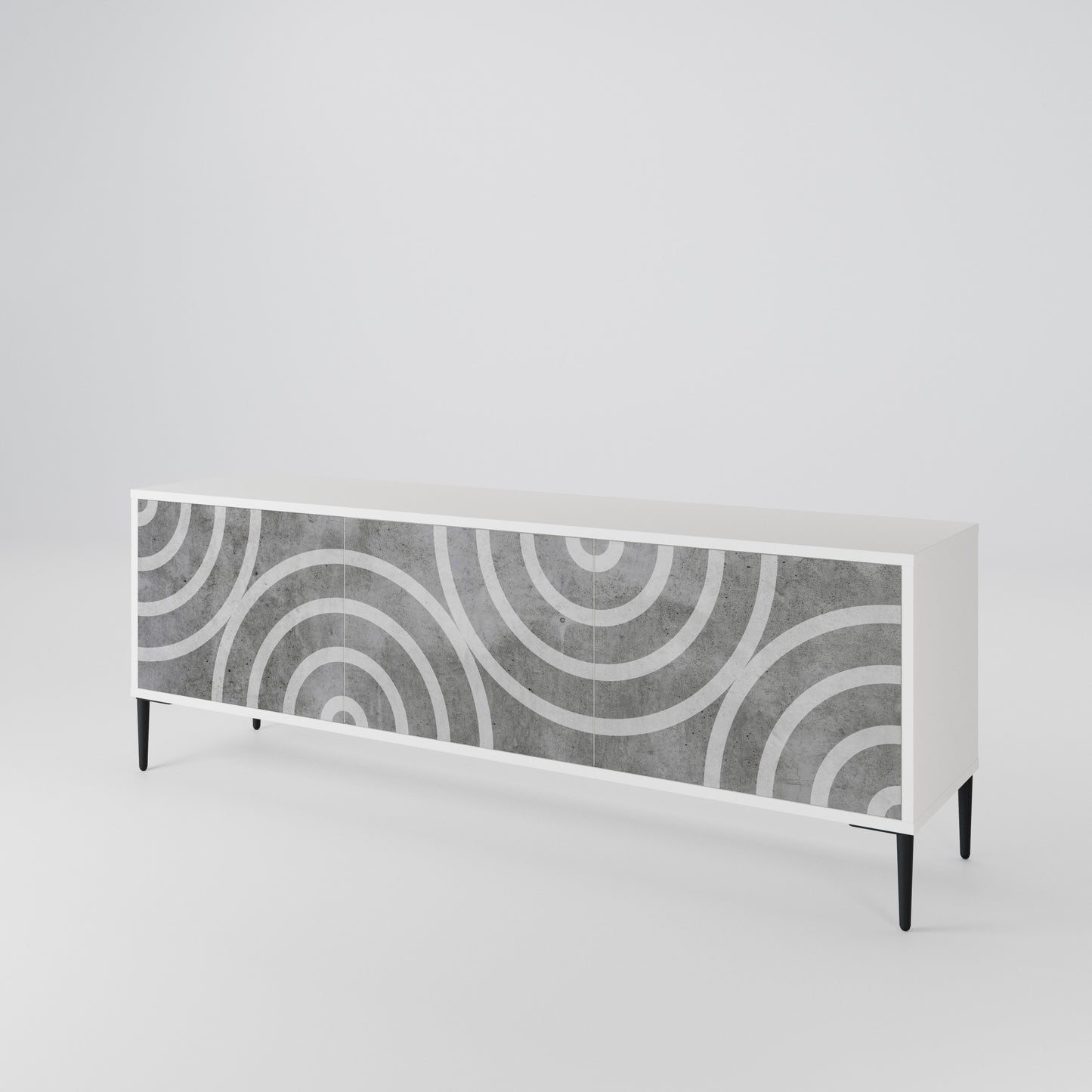 CIRCLE CONCRETE 3-Door TV Cabinet