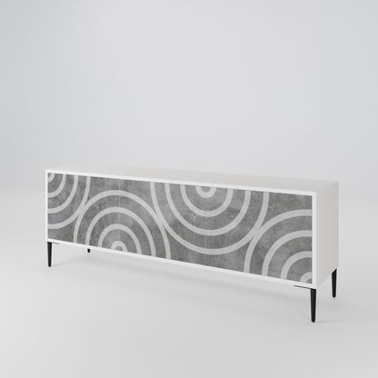 CIRCLE CONCRETE 3-Door TV Cabinet