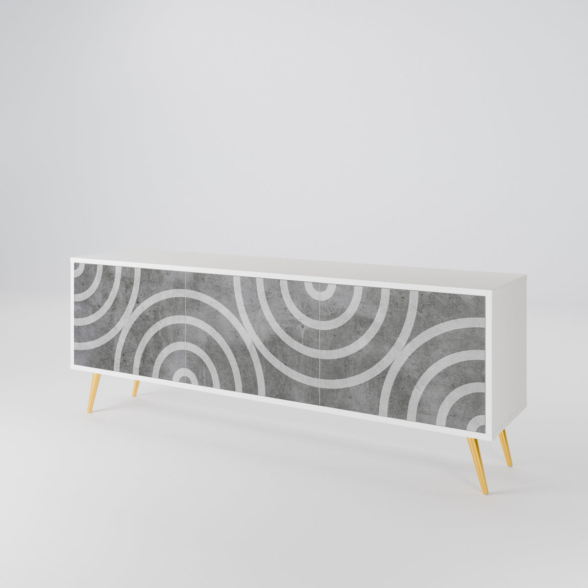 CIRCLE CONCRETE Έπιπλο τηλεόρασης 3-θυρών