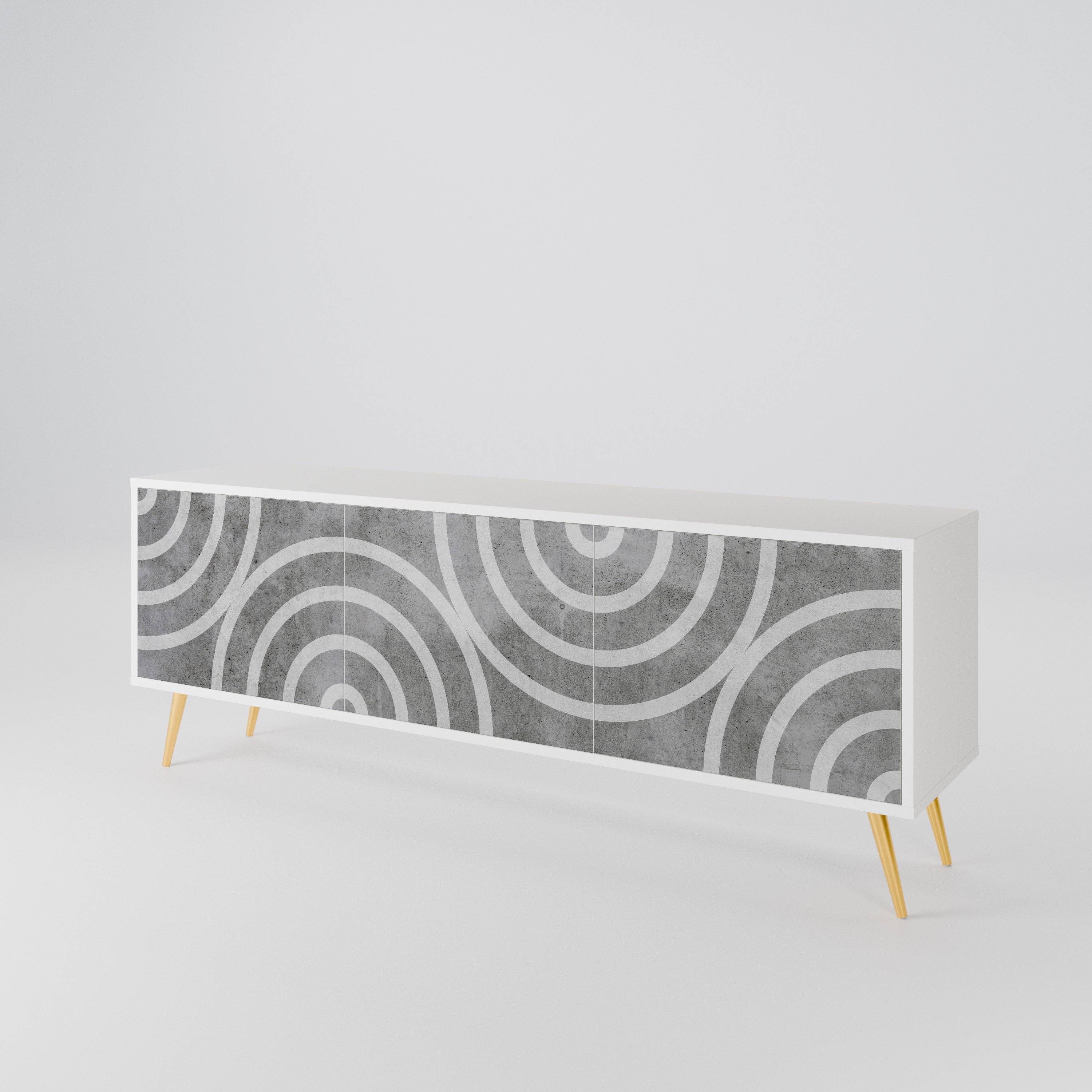 CIRCLE CONCRETE Έπιπλο τηλεόρασης 3-θυρών