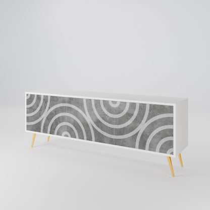 CIRCLE CONCRETE 3-Door TV Cabinet