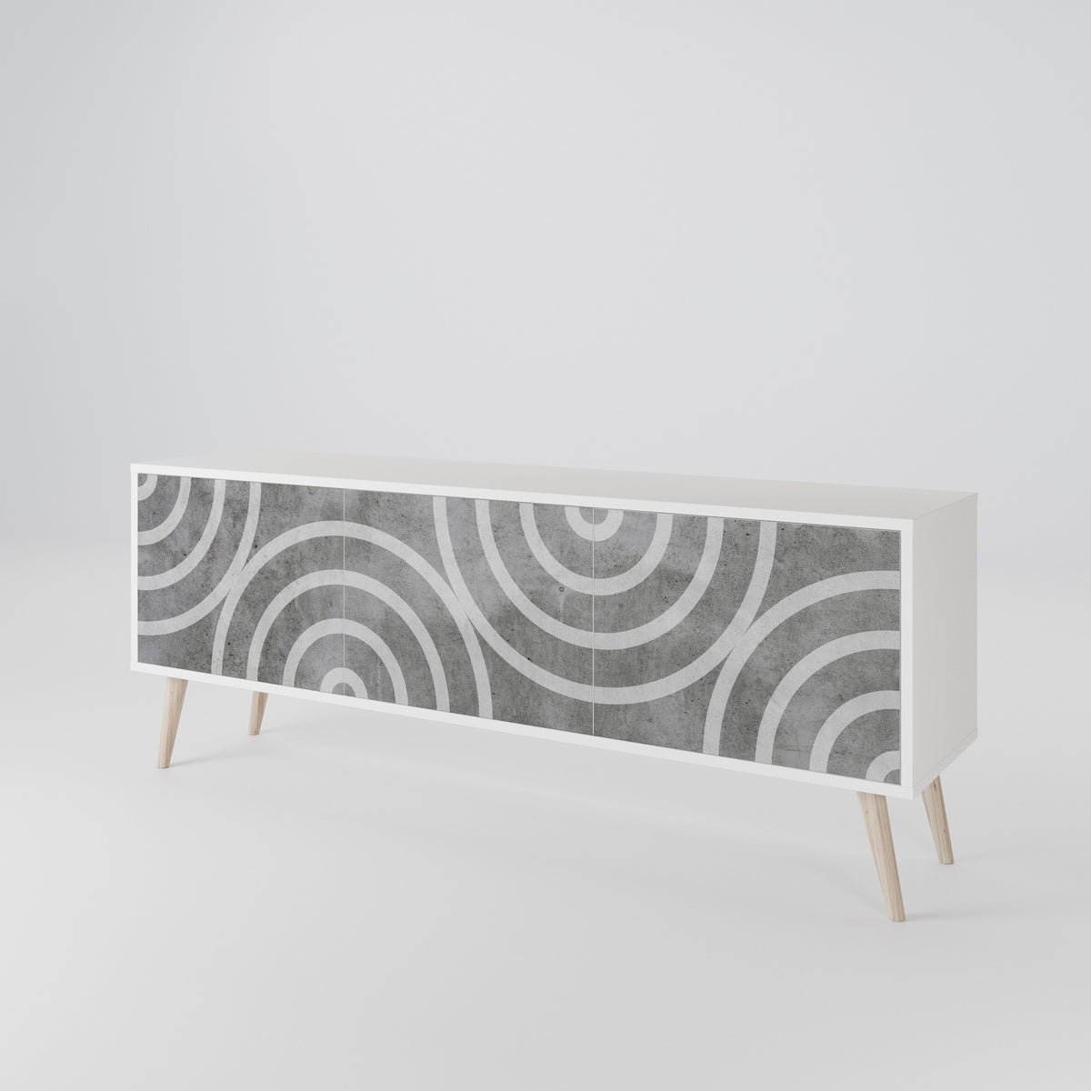 CIRCLE CONCRETE Έπιπλο τηλεόρασης 3-θυρών