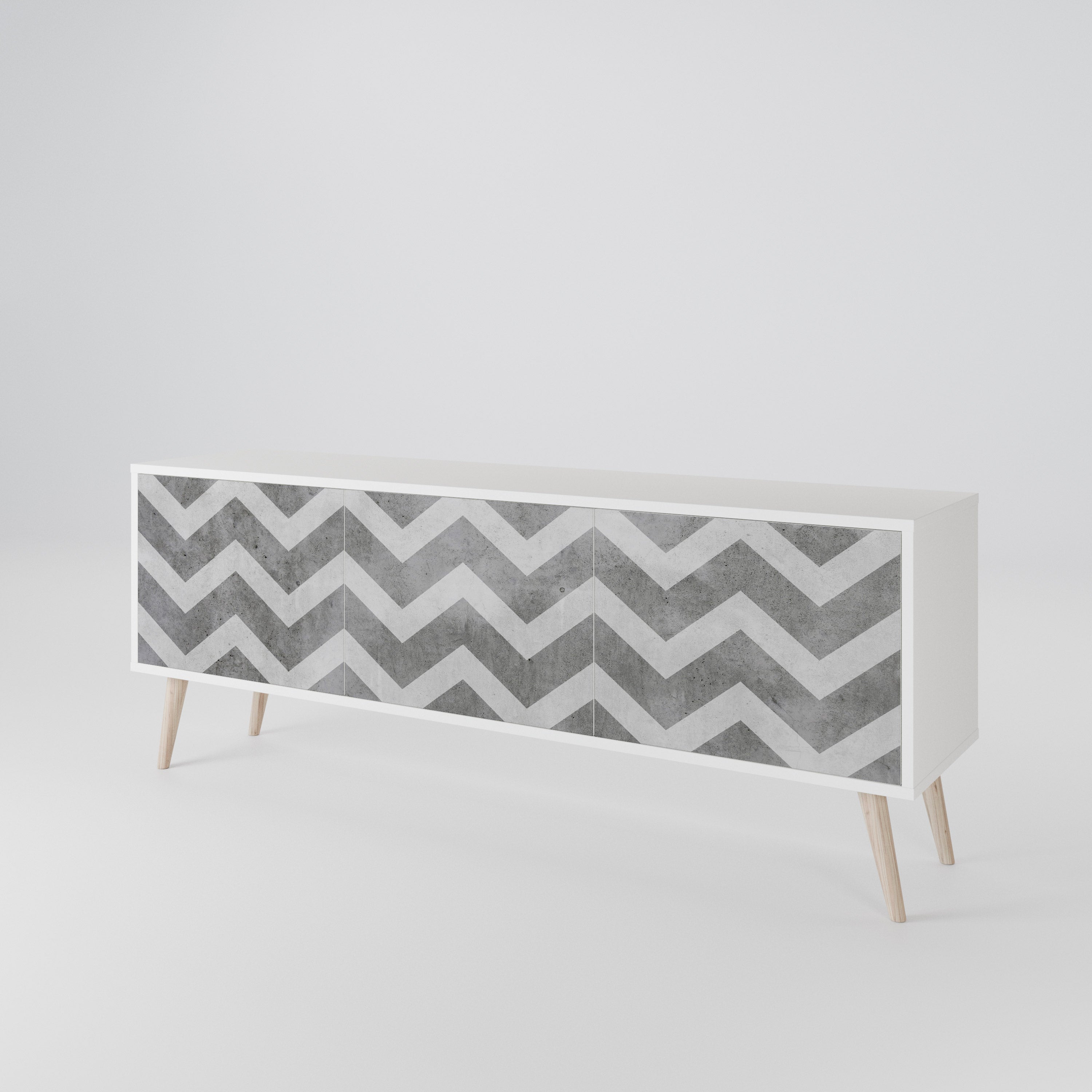 TOUGH ZIG ZAG 3-Door TV Cabinet