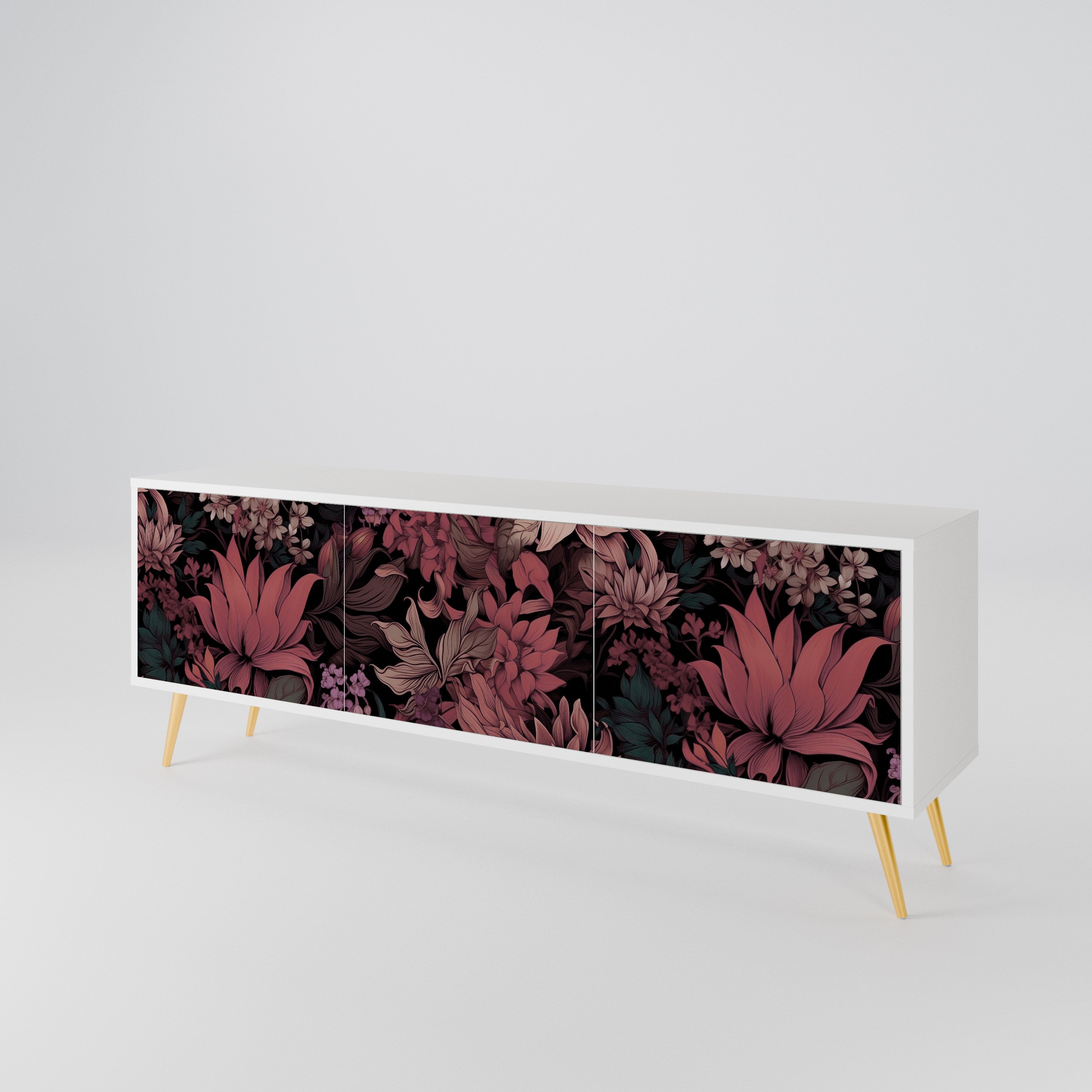 FLORAL WHISPER 3-Door TV Cabinet