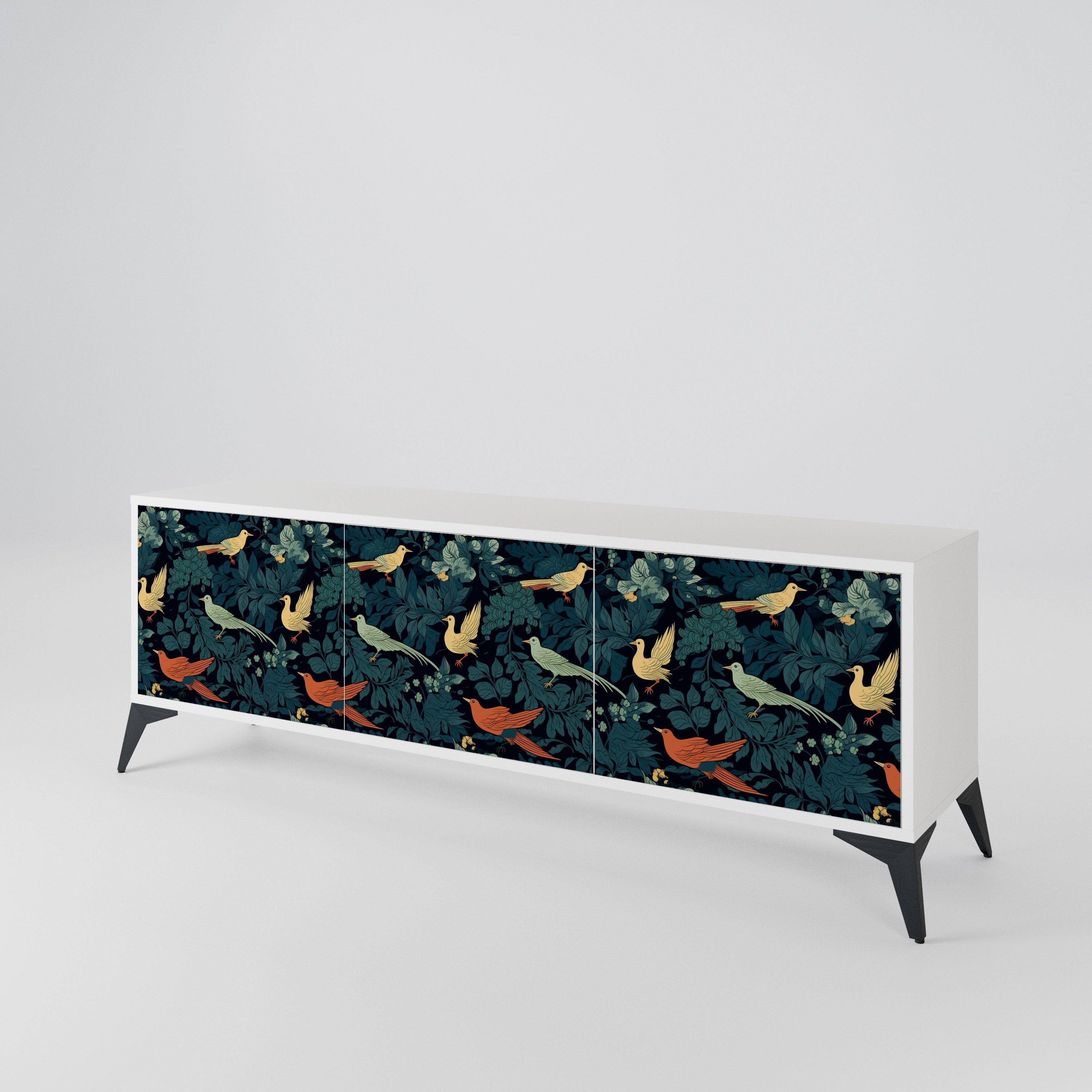 FOWL ORNAMENT 3-Door TV Cabinet