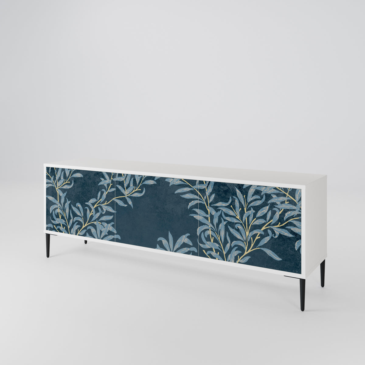 BLUE LEAVES 3-Door TV Cabinet