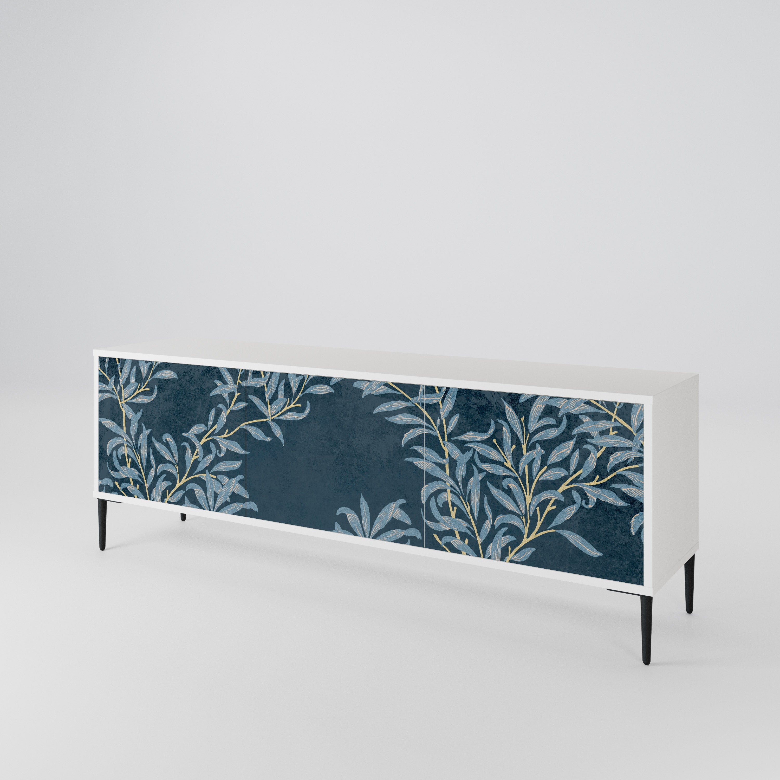 BLUE LEAVES 3-Door TV Cabinet