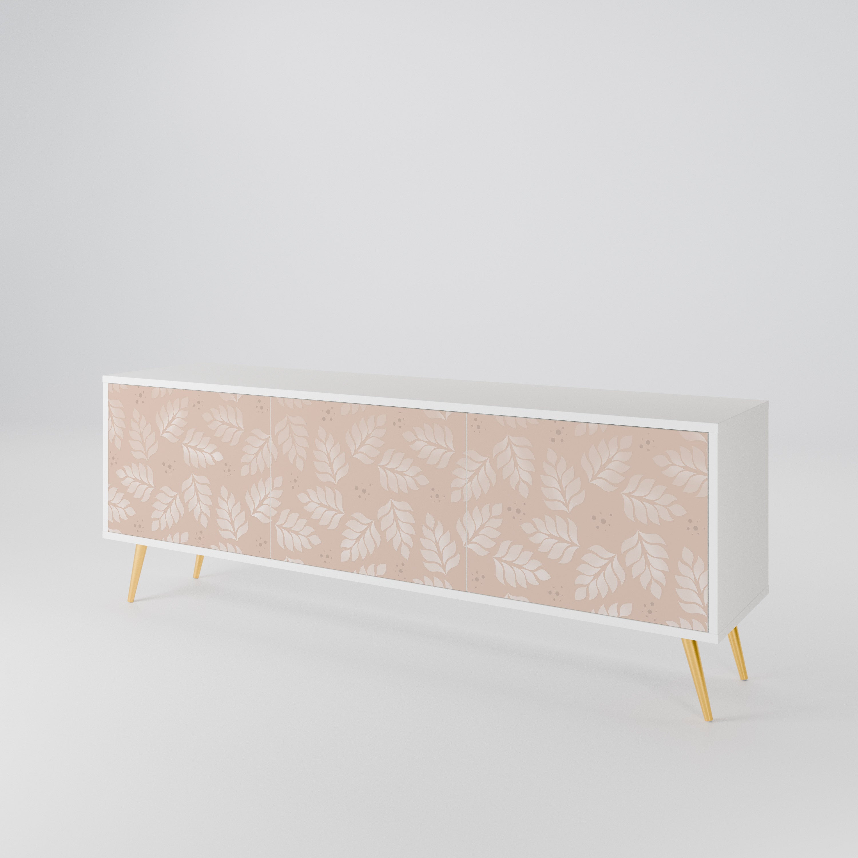 LEAVES ON BEIGE 3-Door TV Cabinet