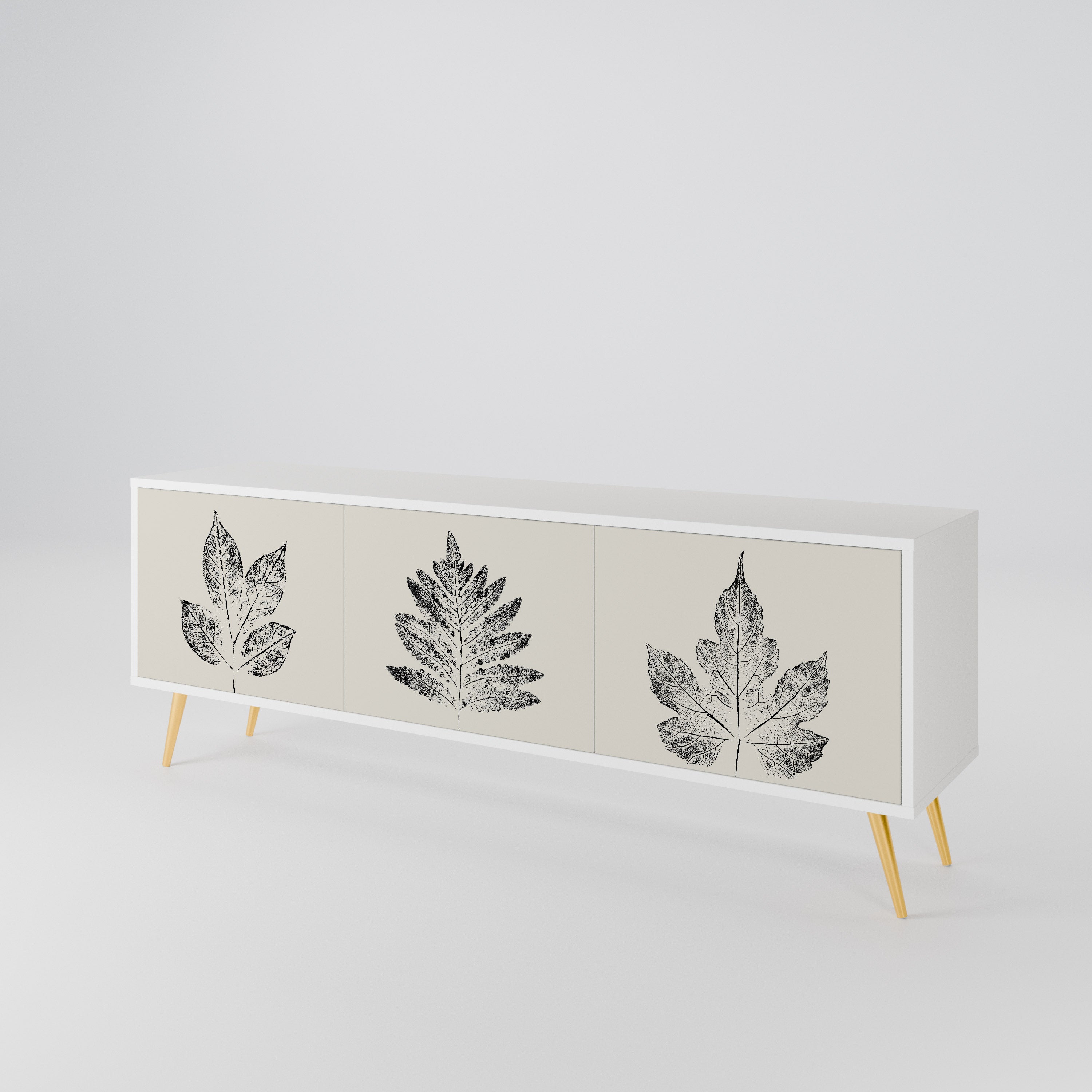 LEAFY STAMPS 3-Door TV Cabinet