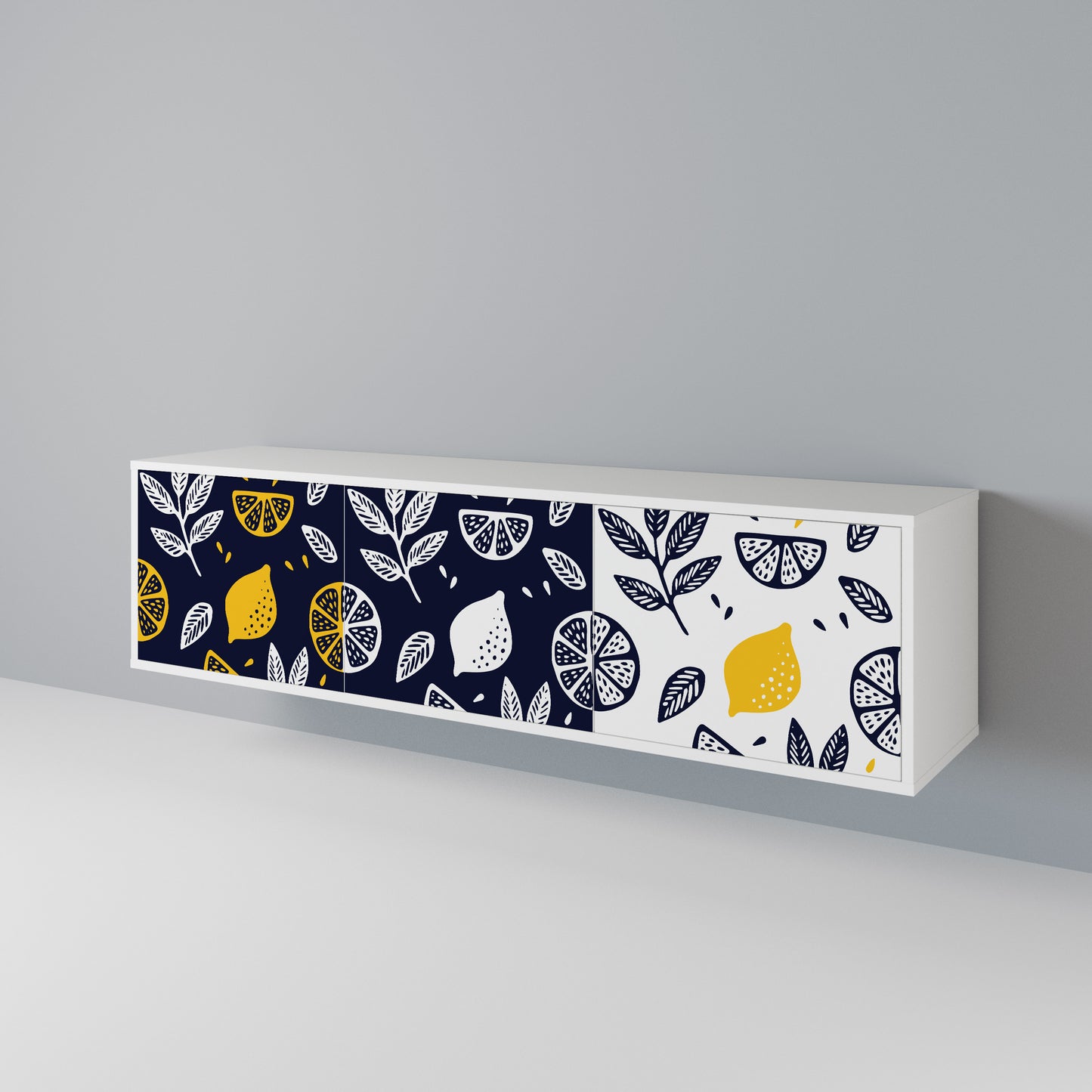 CITRUS BLACK AND WHITE Έπιπλο τηλεόρασης 3-θυρών