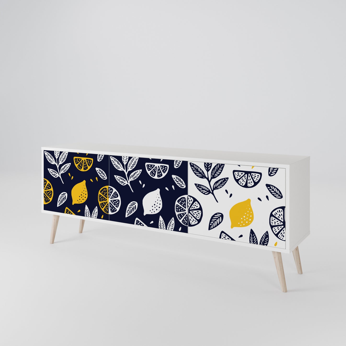 CITRUS BLACK AND WHITE Έπιπλο τηλεόρασης 3-θυρών