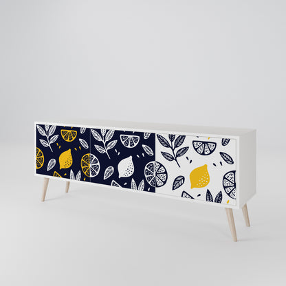CITRUS BLACK AND WHITE Έπιπλο τηλεόρασης 3-θυρών