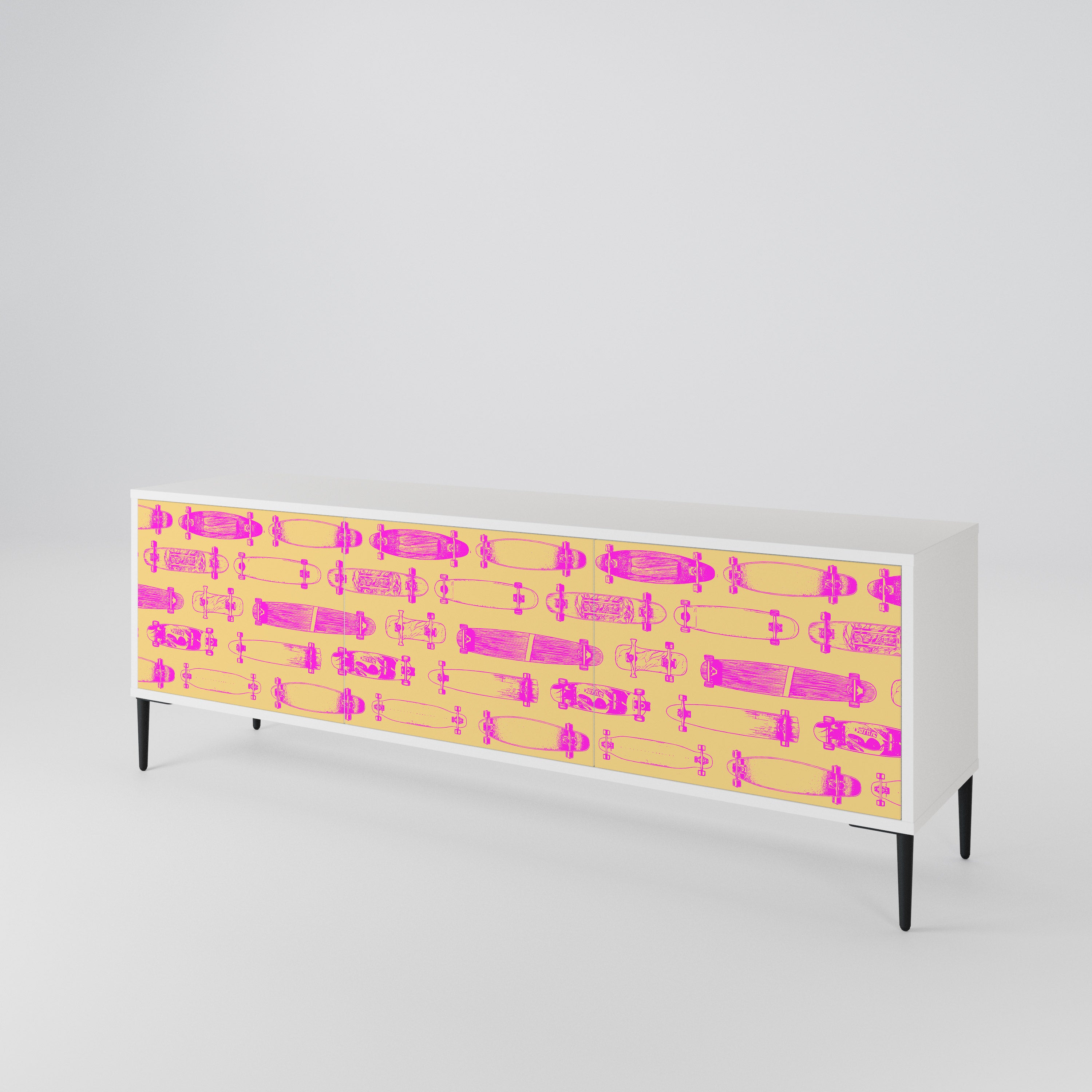 SKATEBOARD ARTISTRY 3-Door TV Cabinet