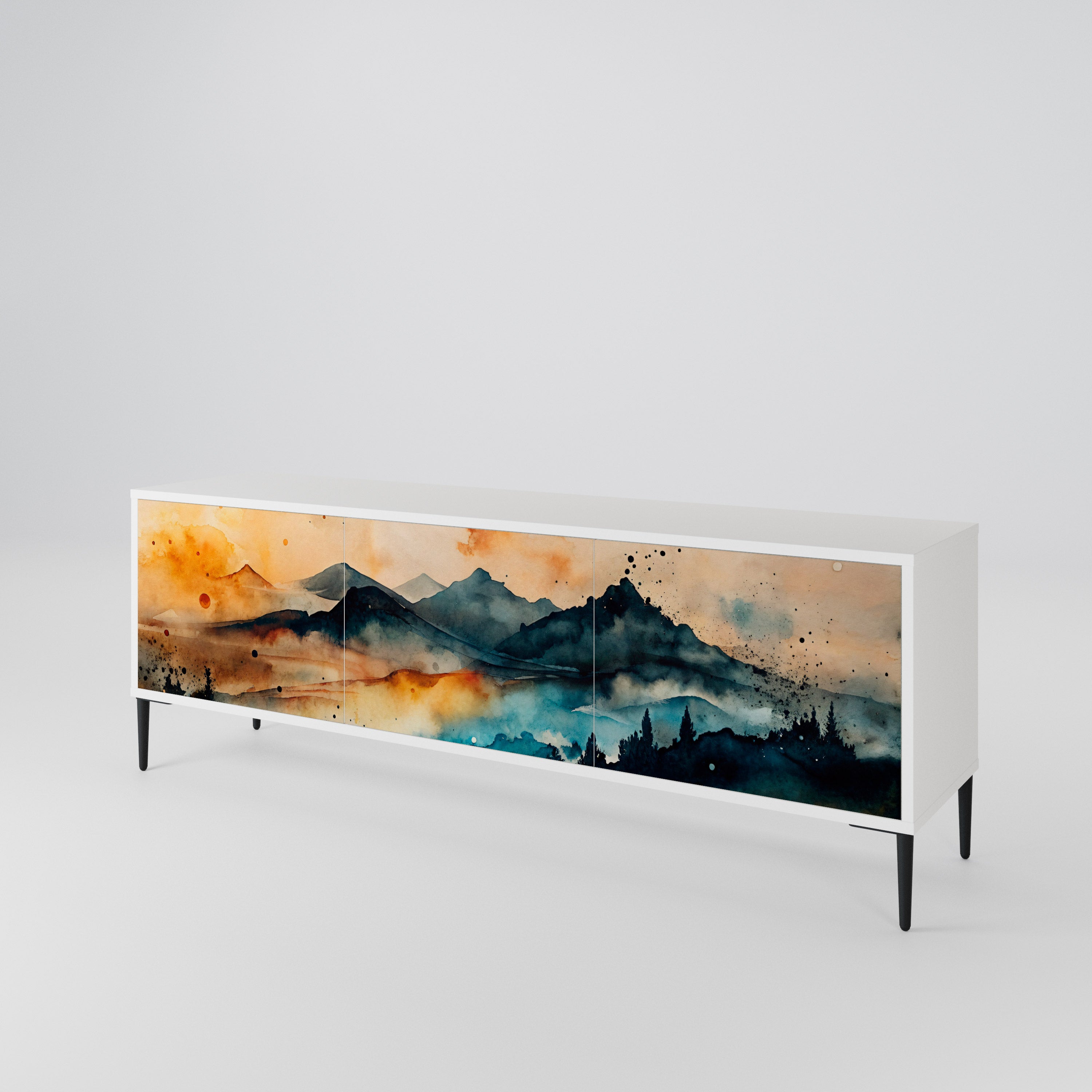 OMINOUS MOUNTAINS 3-Door TV Cabinet