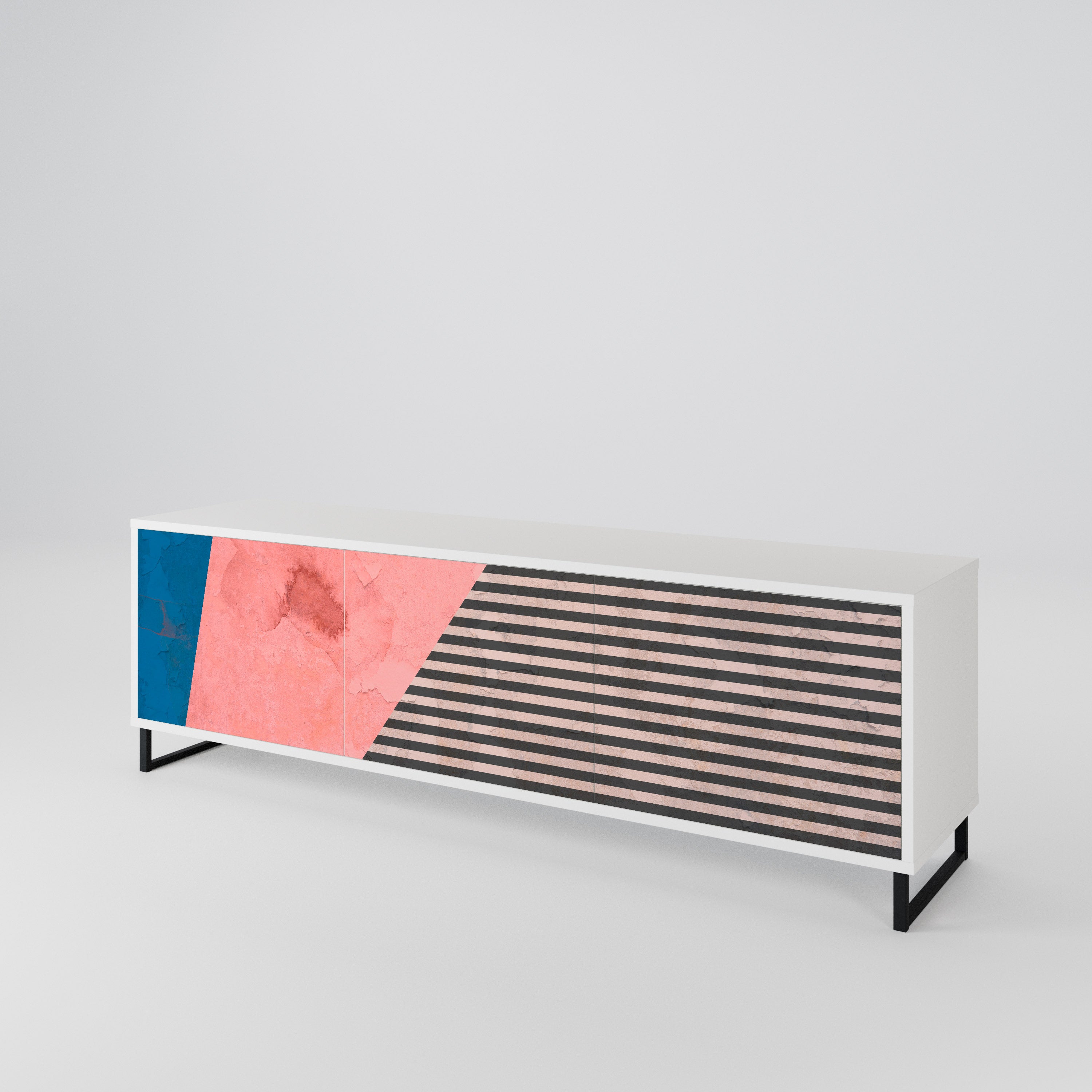 GLAMOROUS STRIPE Έπιπλο τηλεόρασης 3-θυρών