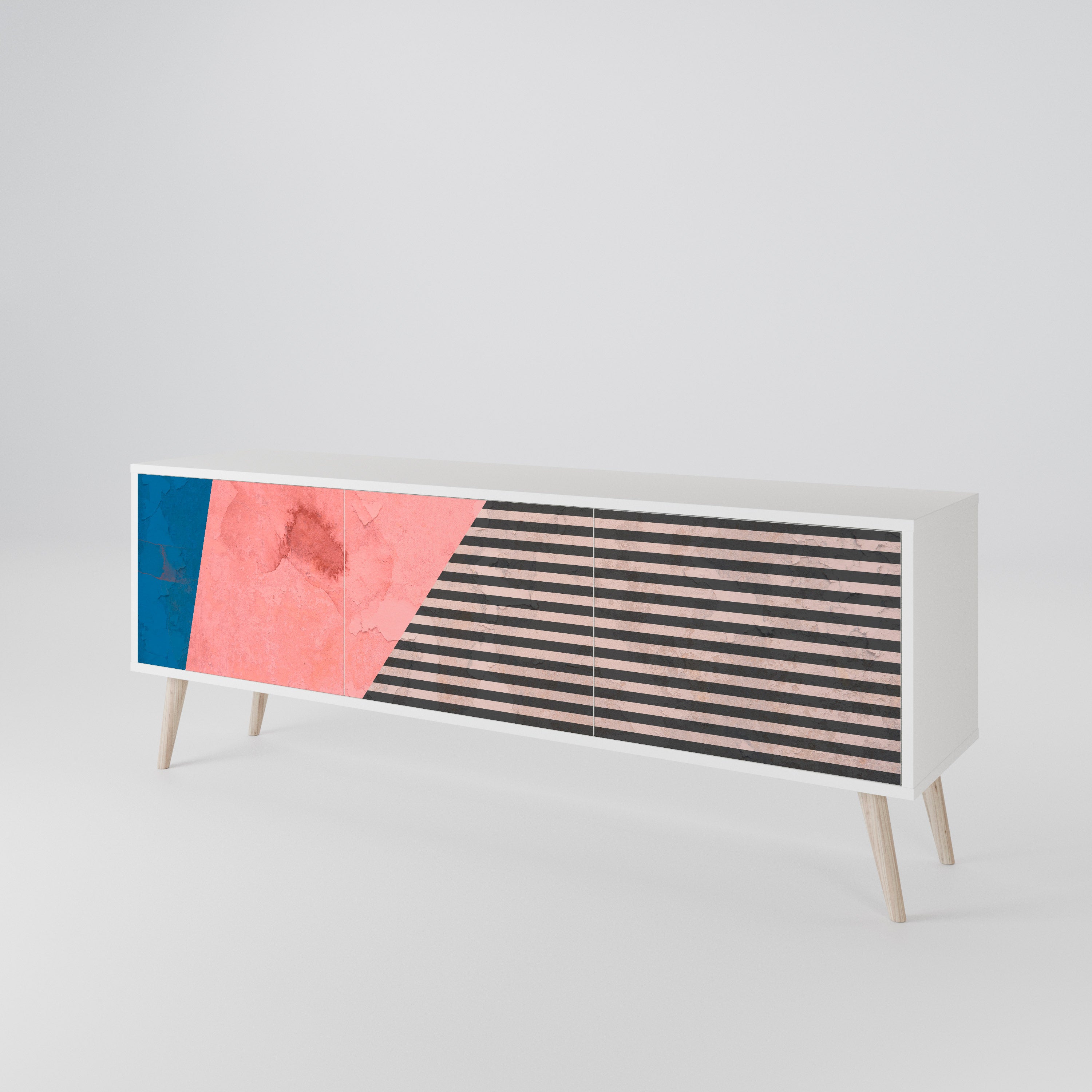 GLAMOROUS STRIPE Έπιπλο τηλεόρασης 3-θυρών