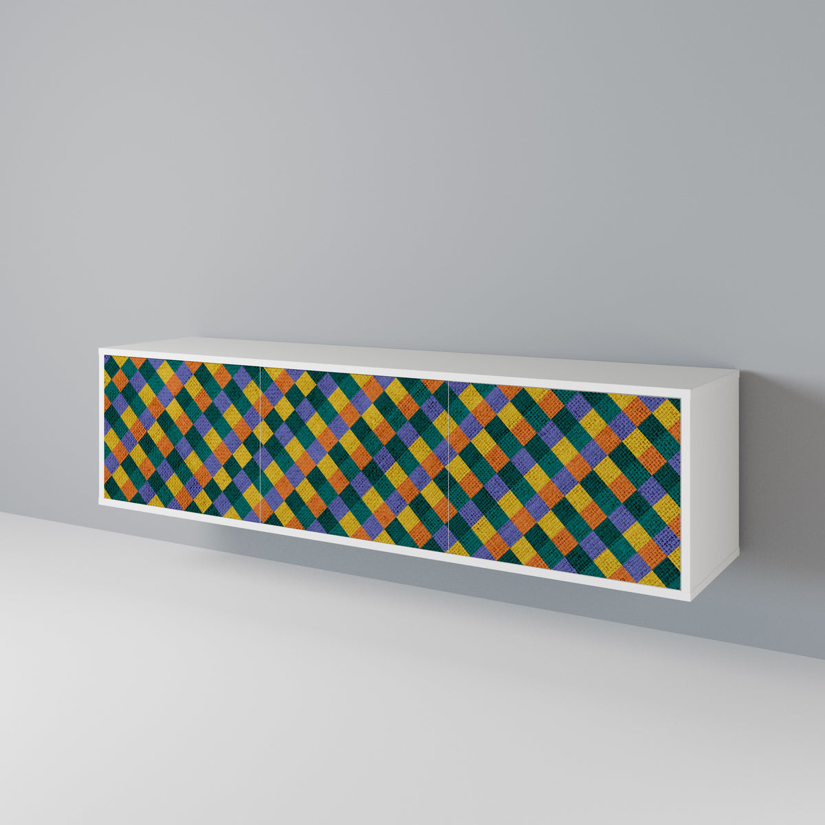 PAINTED SQUARES MIX Έπιπλο τηλεόρασης 3-θυρών