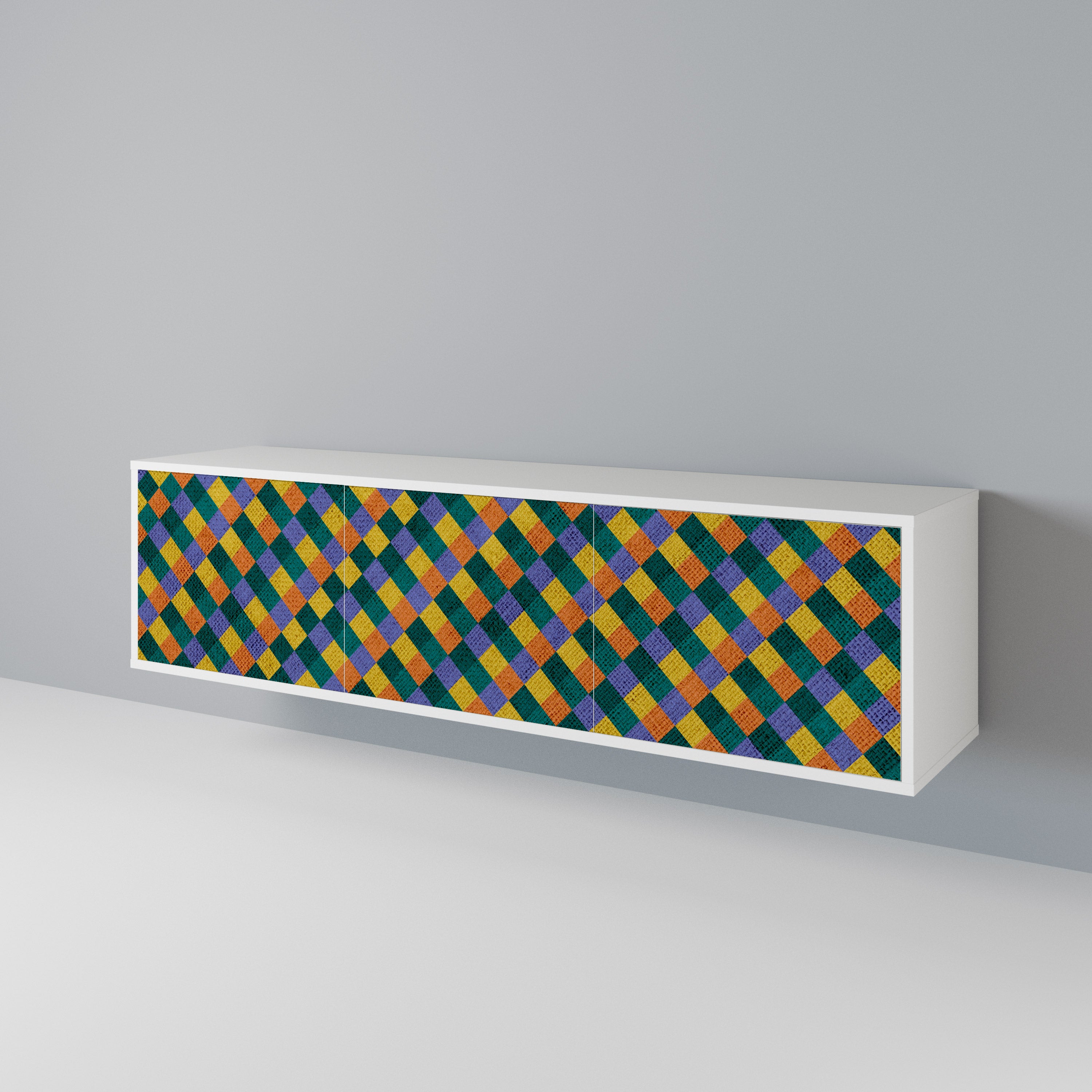 PAINTED SQUARES MIX Έπιπλο τηλεόρασης 3-θυρών