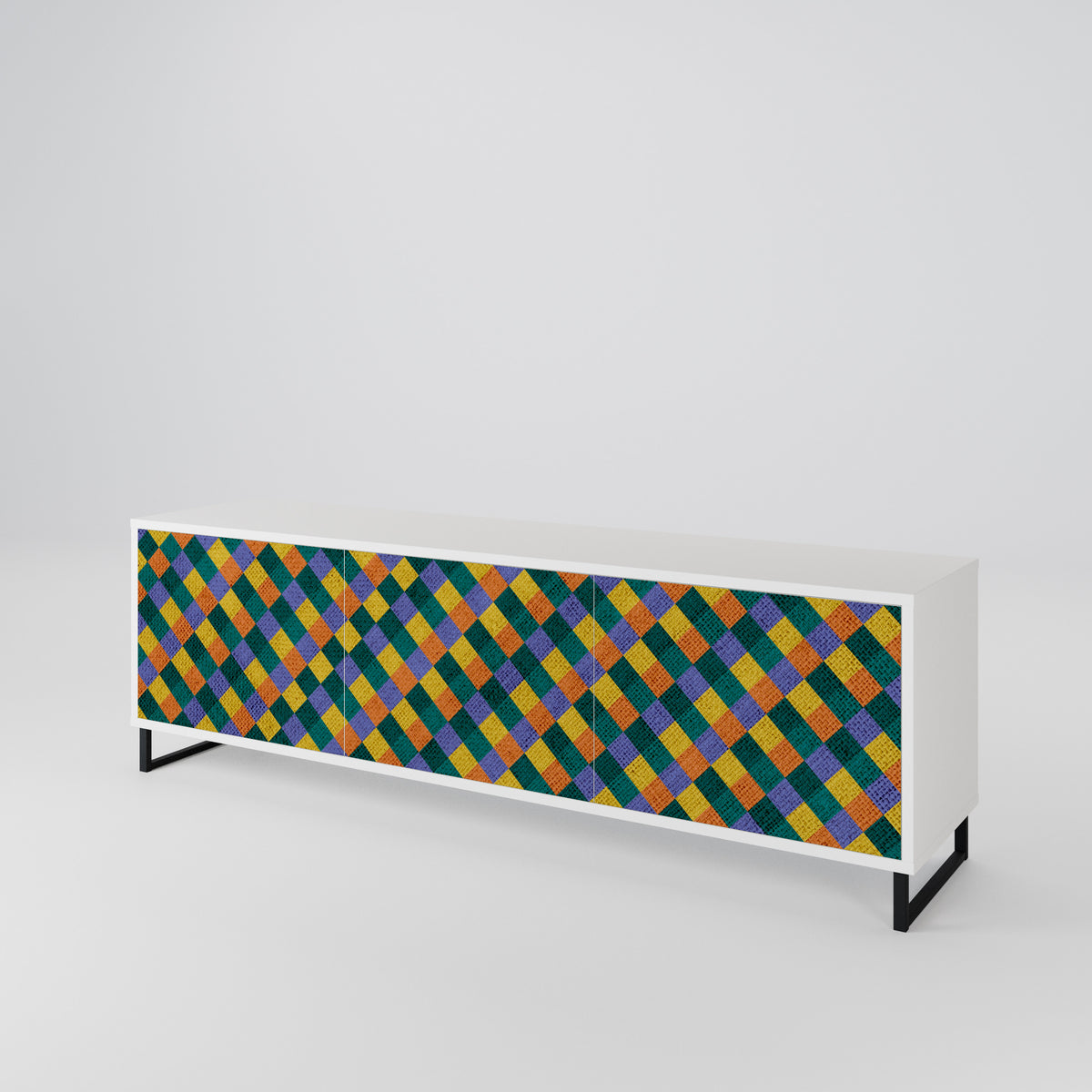 PAINTED SQUARES MIX Έπιπλο τηλεόρασης 3-θυρών