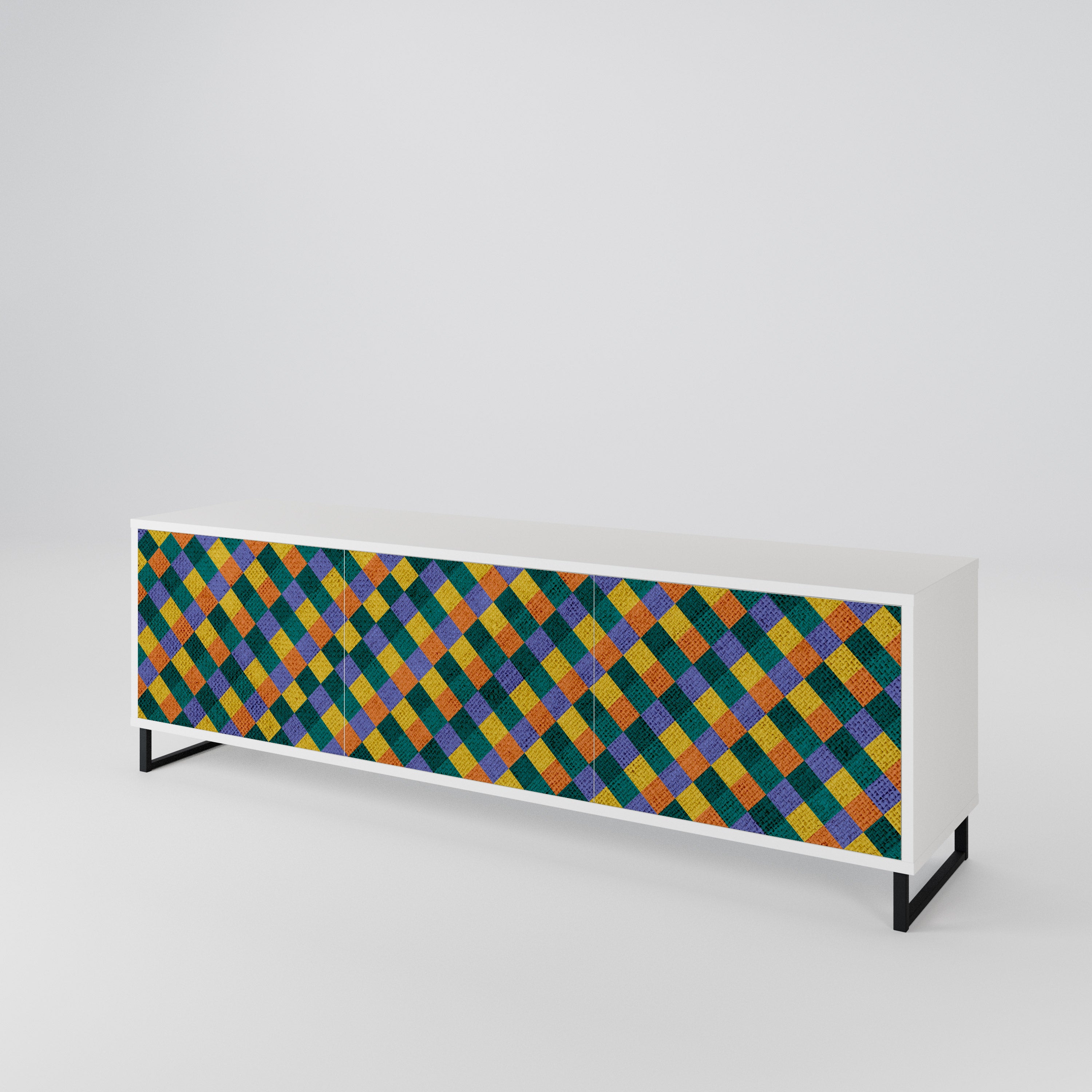 PAINTED SQUARES MIX Έπιπλο τηλεόρασης 3-θυρών