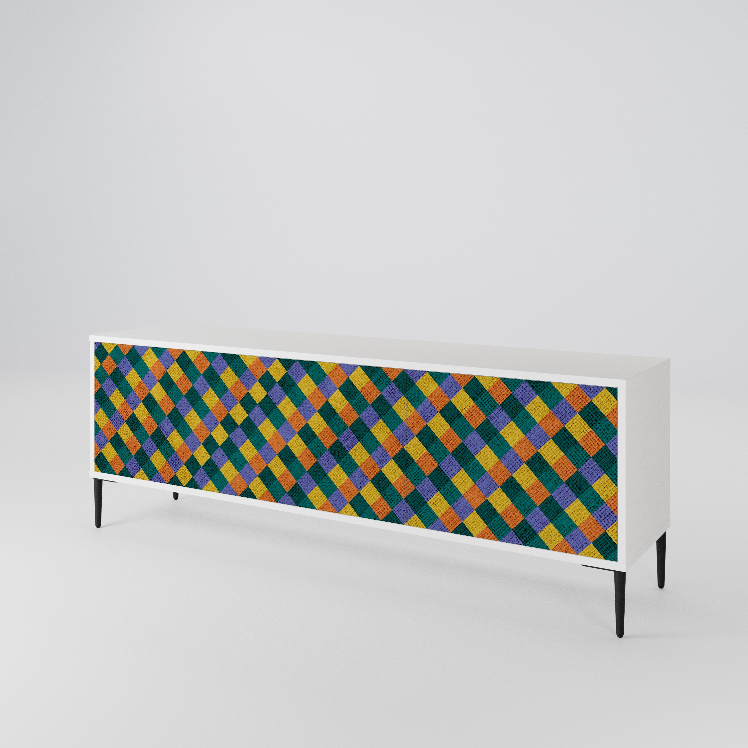 PAINTED SQUARES MIX Έπιπλο τηλεόρασης 3-θυρών