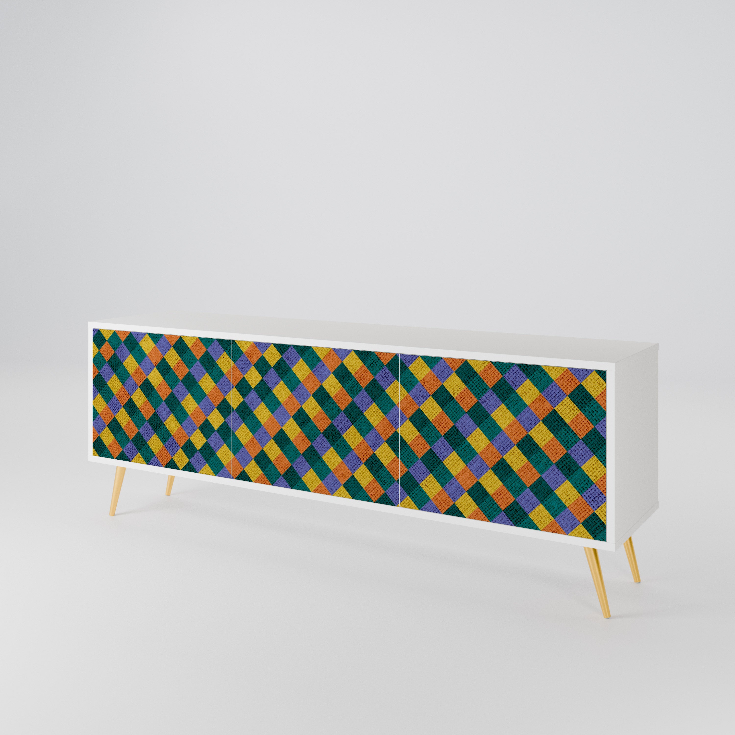 PAINTED SQUARES MIX Έπιπλο τηλεόρασης 3-θυρών